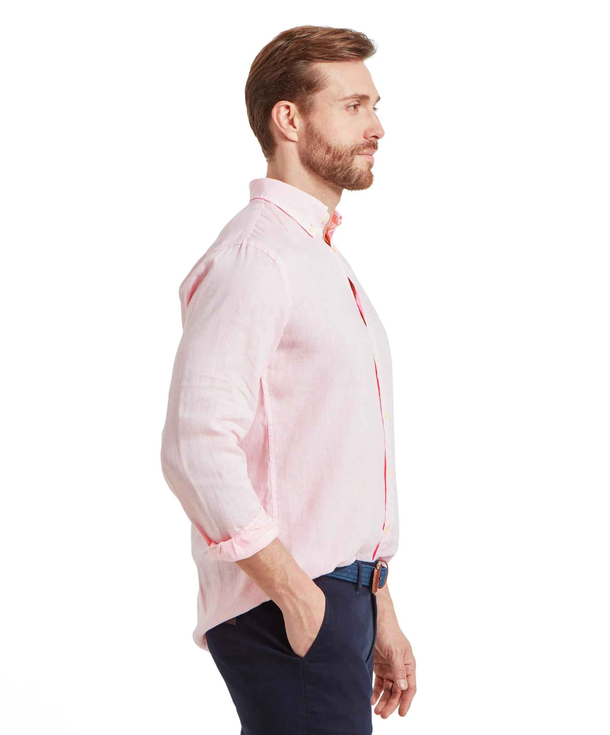 Walsingham Linen Shirt - Pale Pink - Image 4