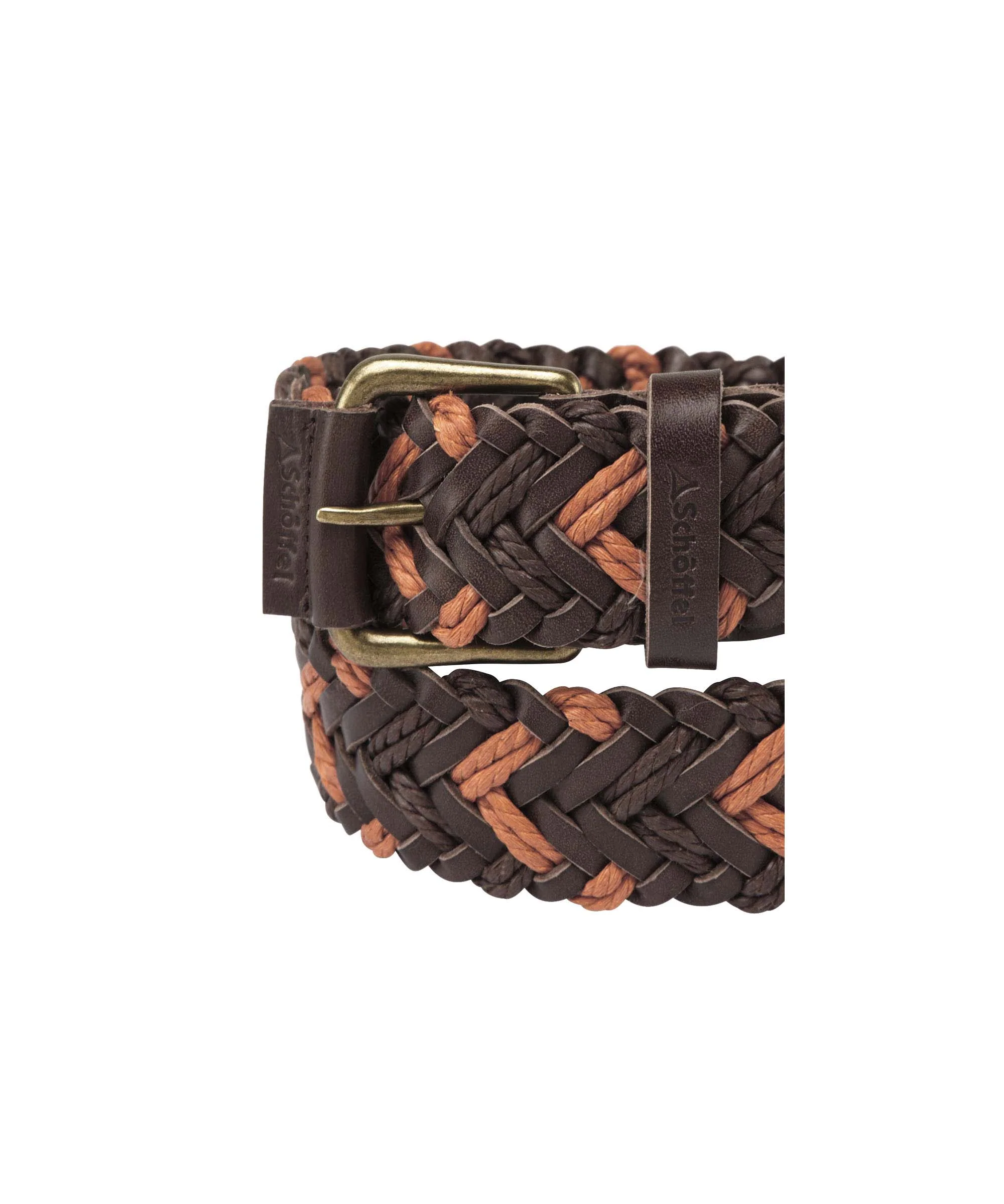 Woven Leather Belt - Brown/Ochre - Image 2