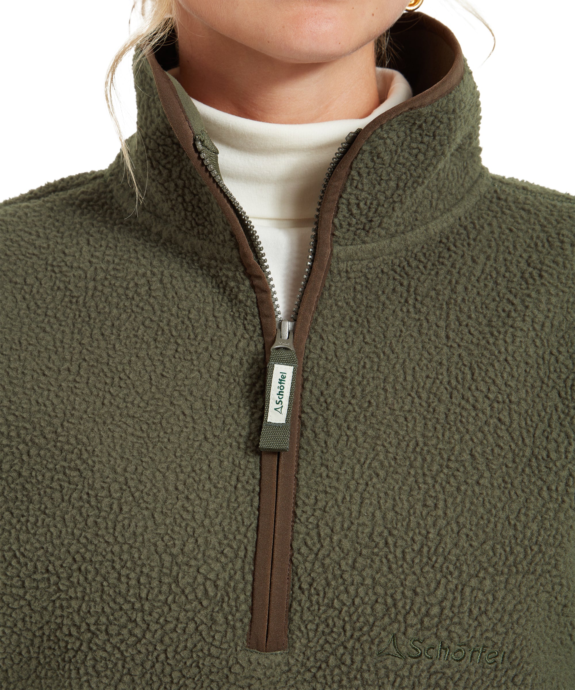 Berkeley Retro Quarter Zip Fleece - Woodland - Image 11