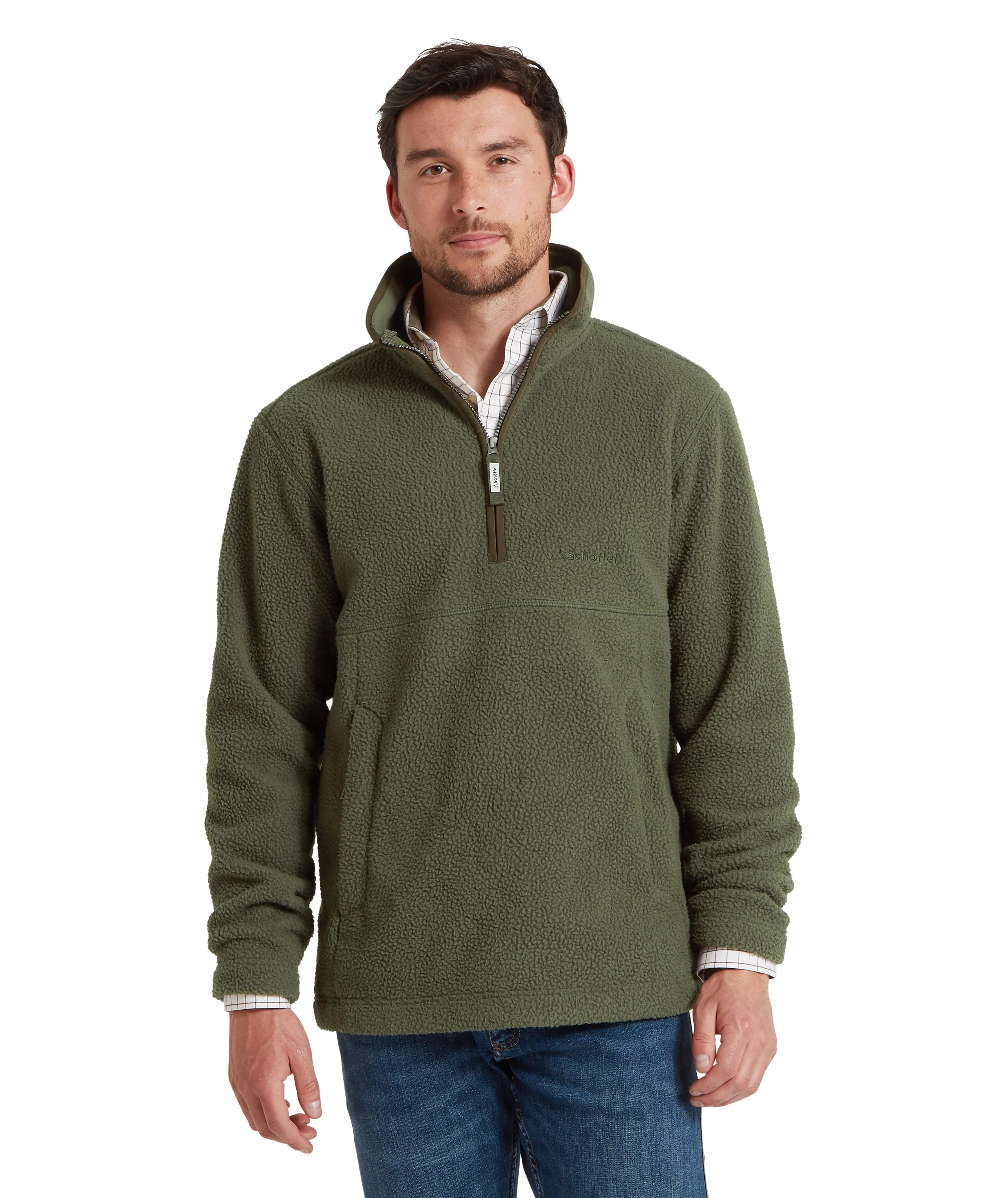 Berkeley Retro Quarter Zip Fleece - Woodland - Image 2