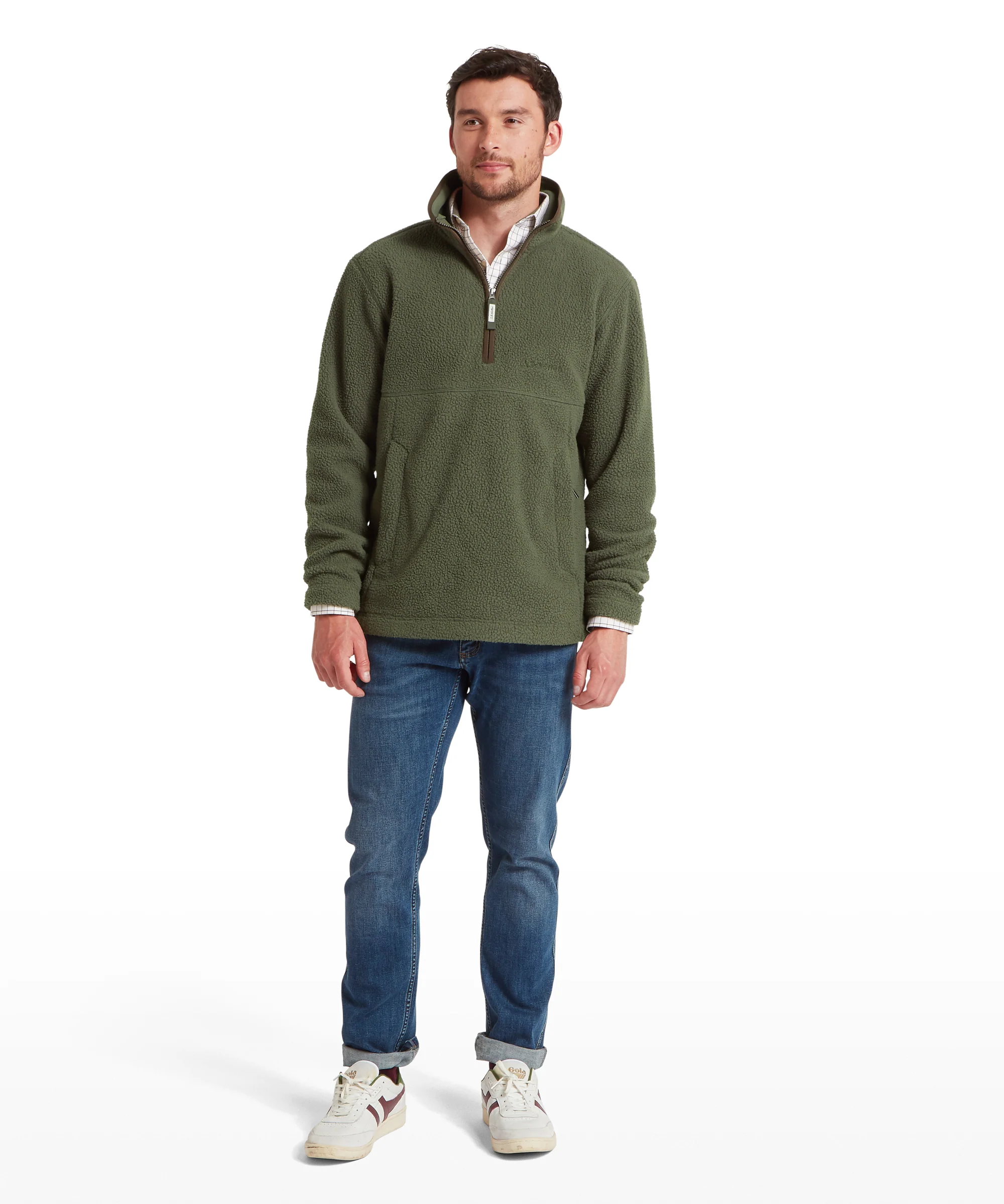 Berkeley Retro Quarter Zip Fleece - Woodland - Image 4