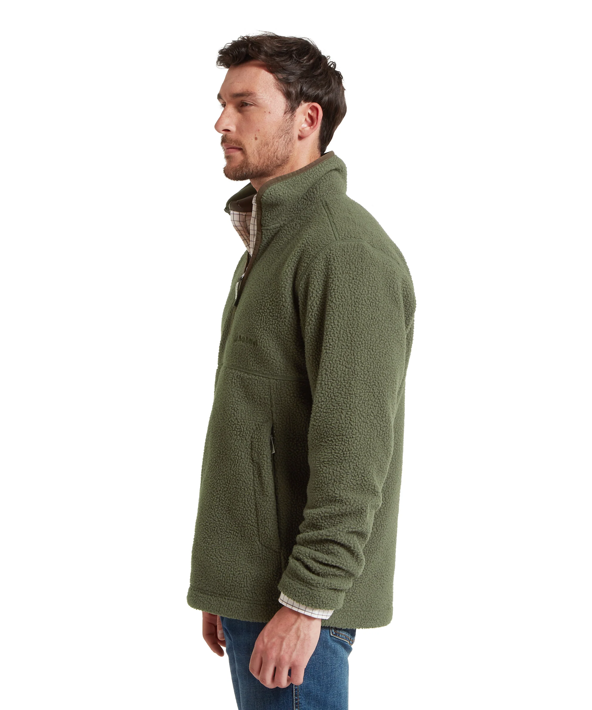 Berkeley Retro Quarter Zip Fleece - Woodland - Image 6