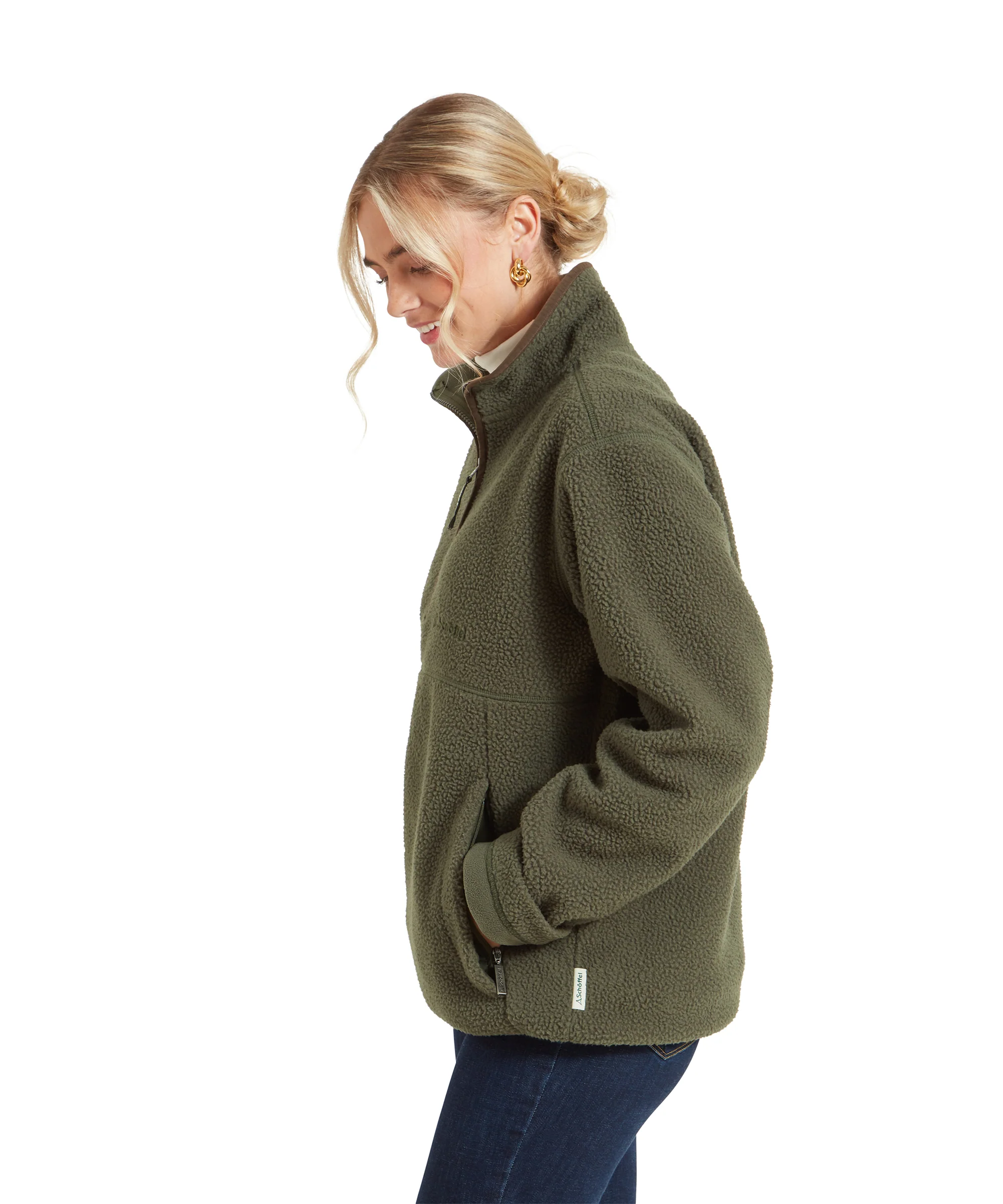 Berkeley Retro Quarter Zip Fleece - Woodland - Image 7