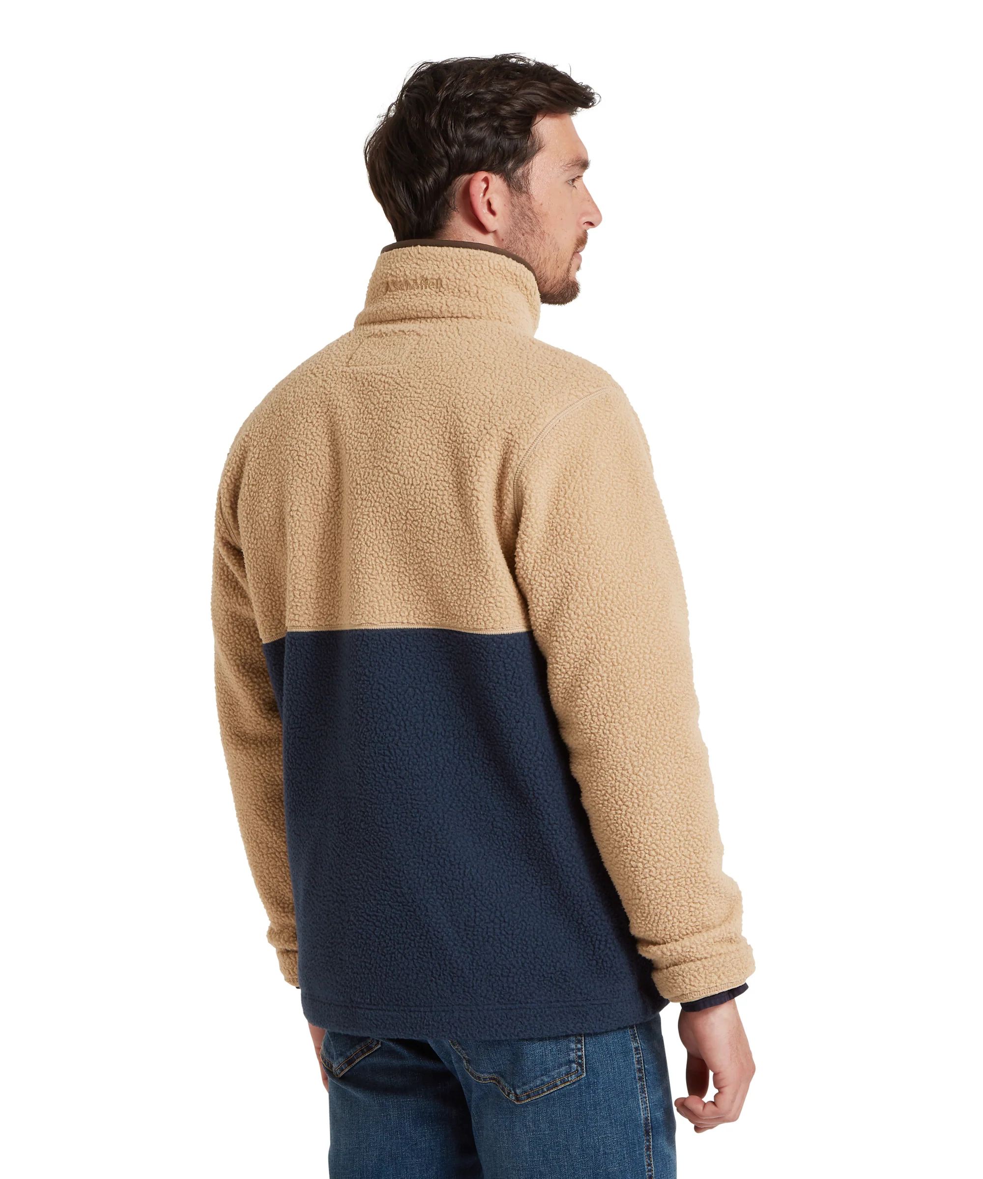 Berkeley Retro Quarter Zip Fleece - True Navy/Tan - Image 10