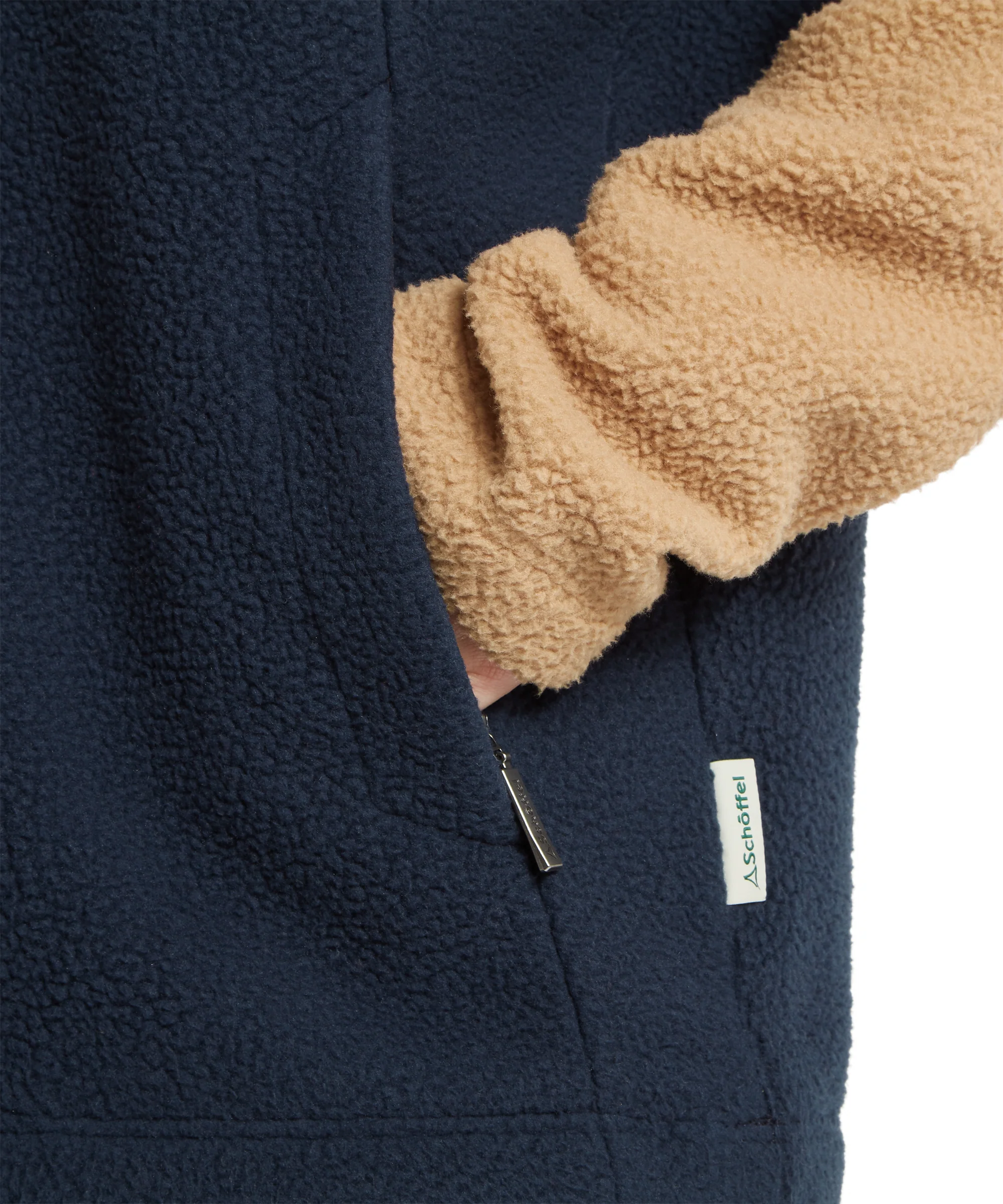 Berkeley Retro Quarter Zip Fleece - True Navy/Tan - Image 14