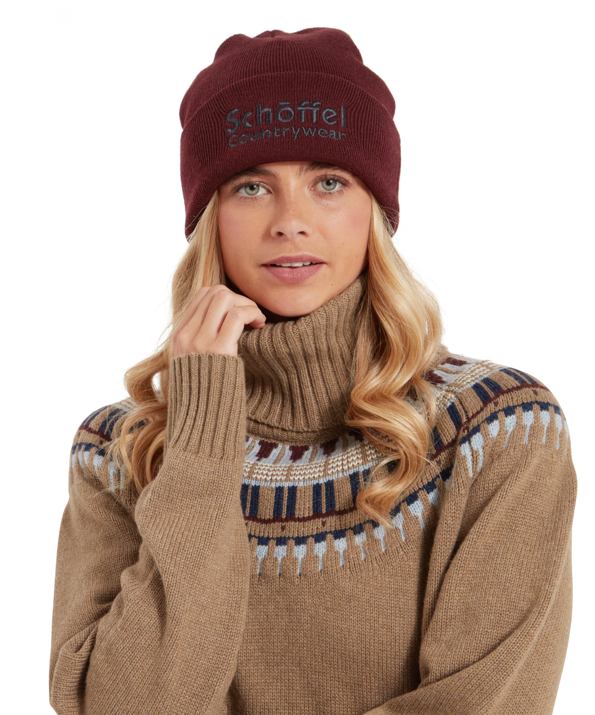 Exeter Beanie Hat - Wine - Image 2