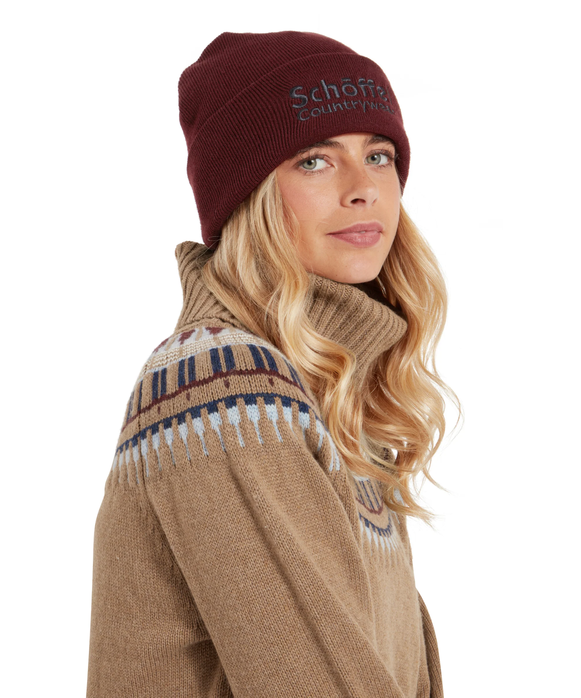 Exeter Beanie Hat - Wine - Image 4