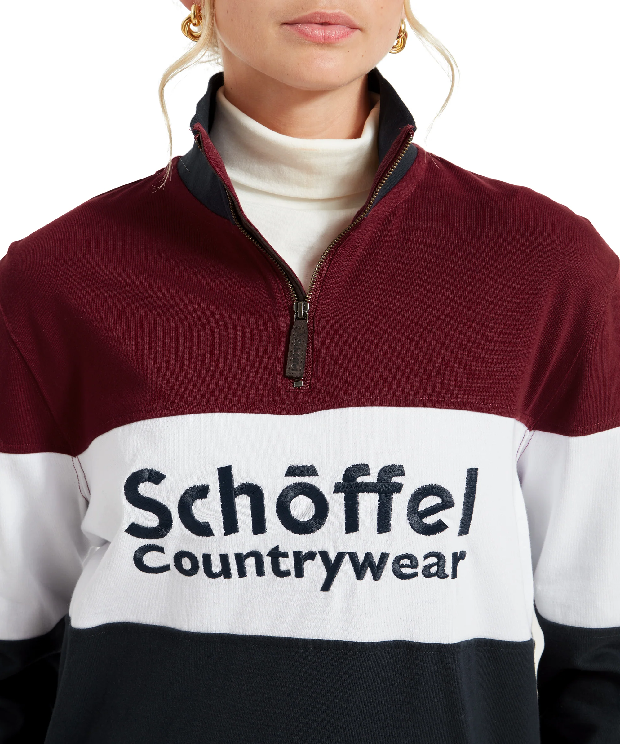 Exeter Heritage Quarter Zip Sweatshirt - Bordeaux - Image 10