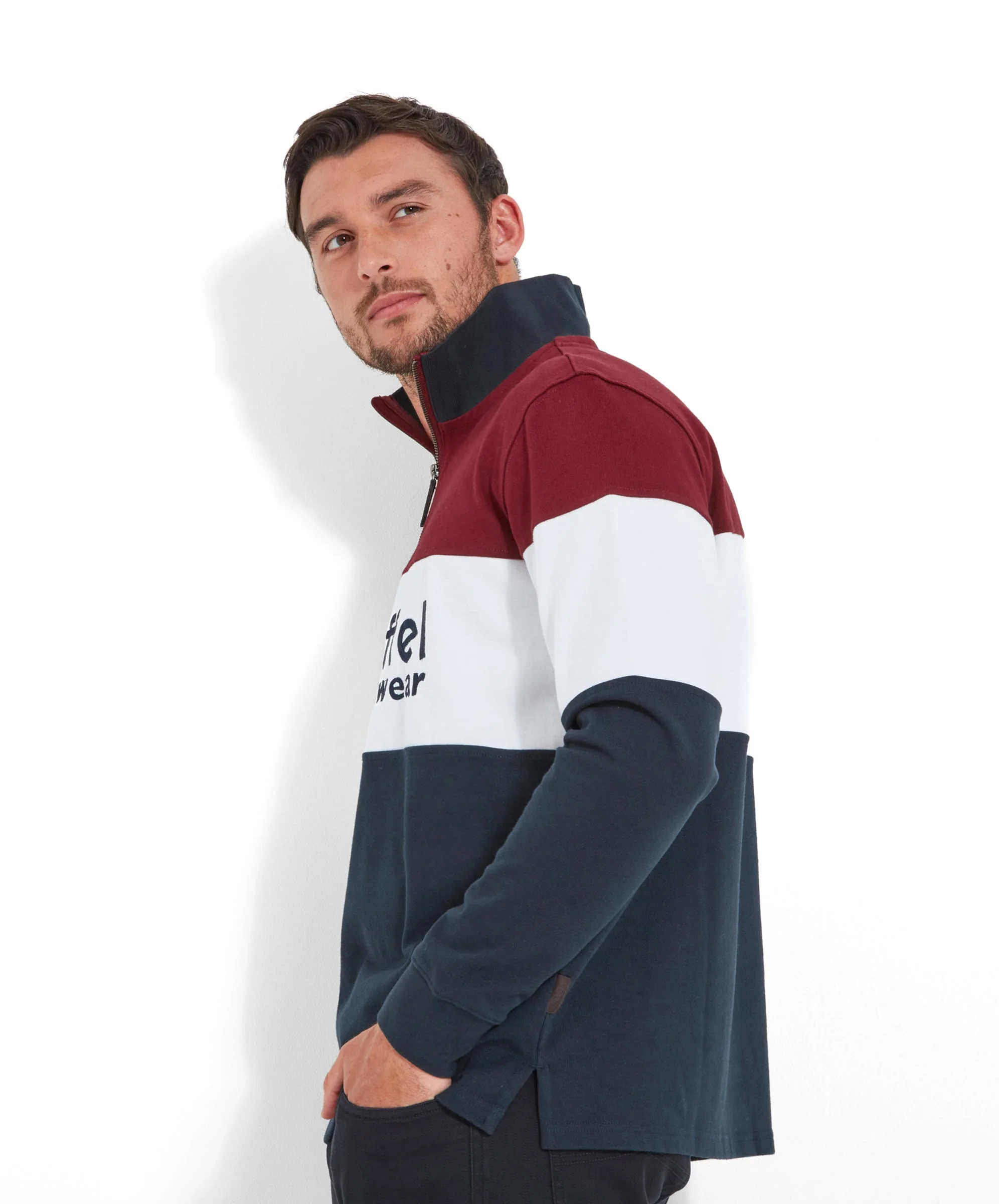 Exeter Heritage Quarter Zip Sweatshirt - Bordeaux - Image 2