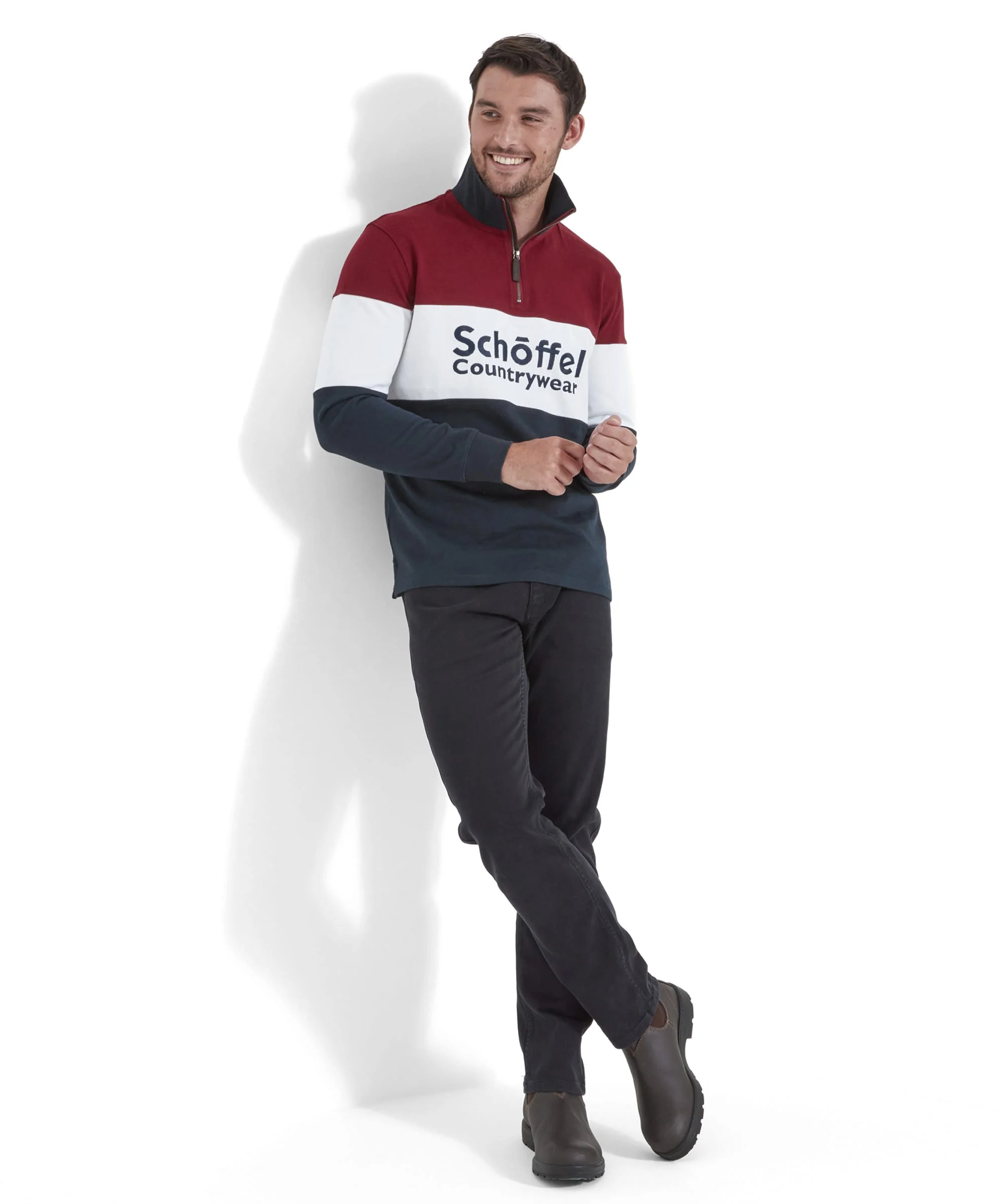 Exeter Heritage Quarter Zip Sweatshirt - Bordeaux - Image 4