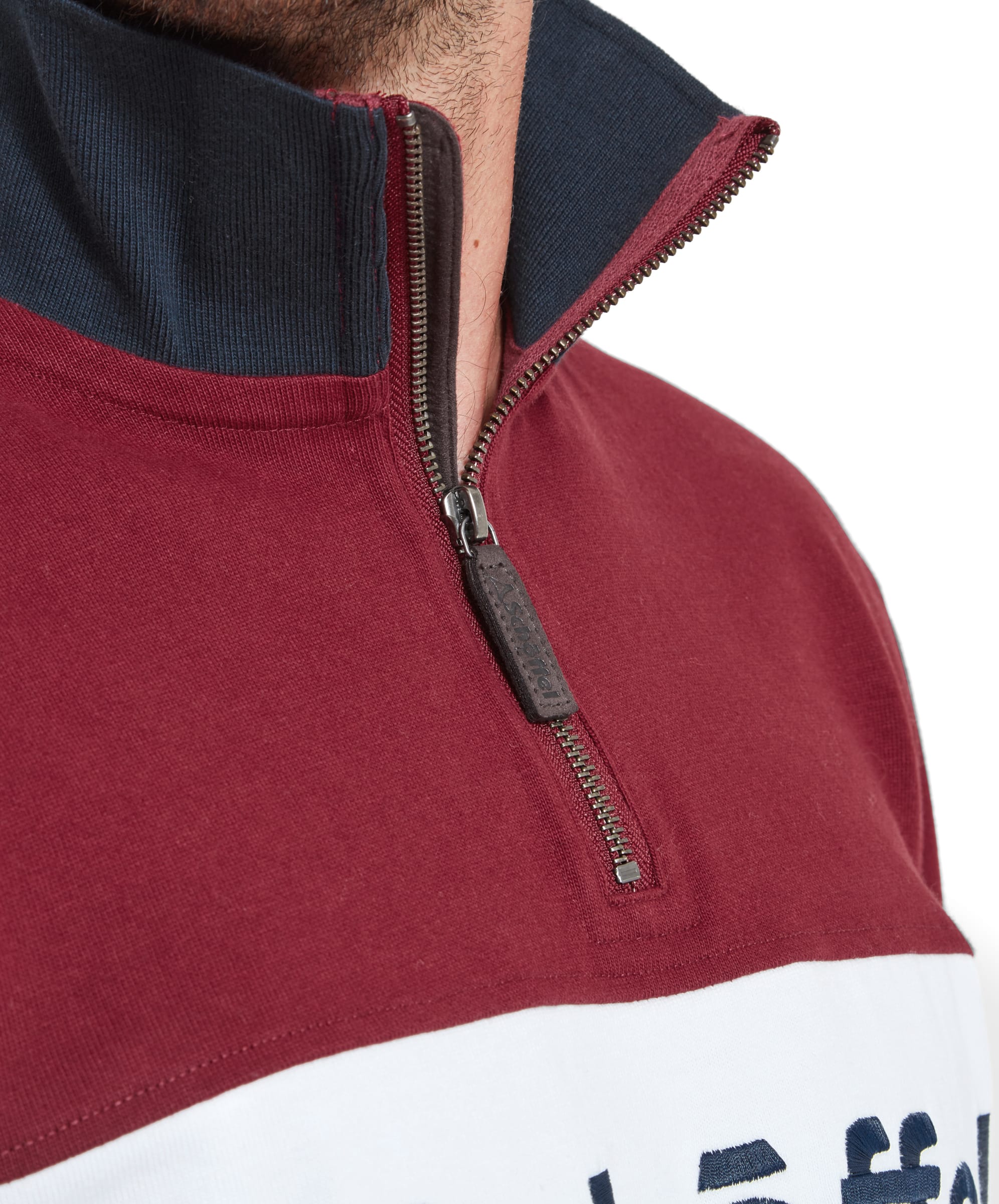 Exeter Heritage Quarter Zip Sweatshirt - Bordeaux - Image 9