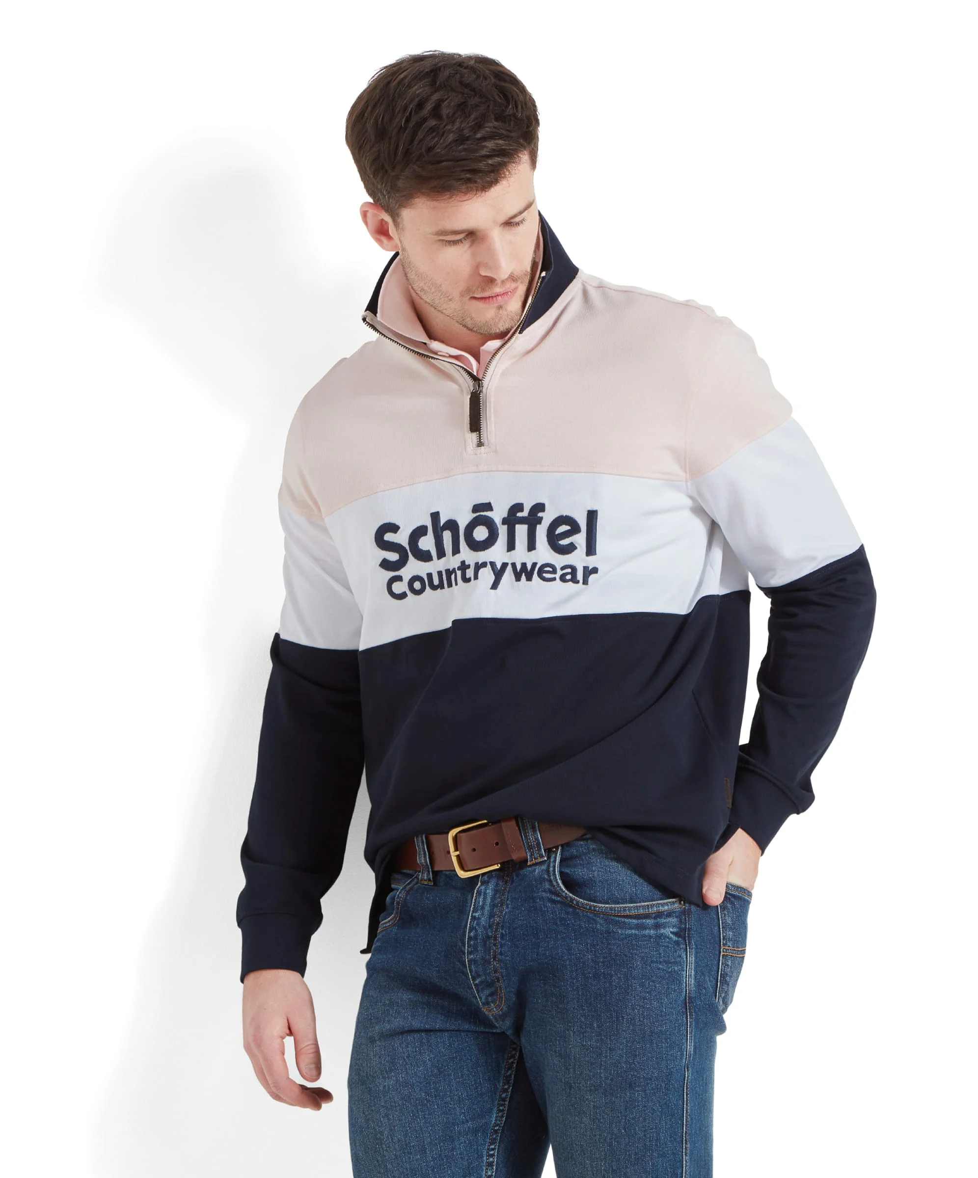 Exeter Heritage Quarter Zip - Pale Pink - Image 3
