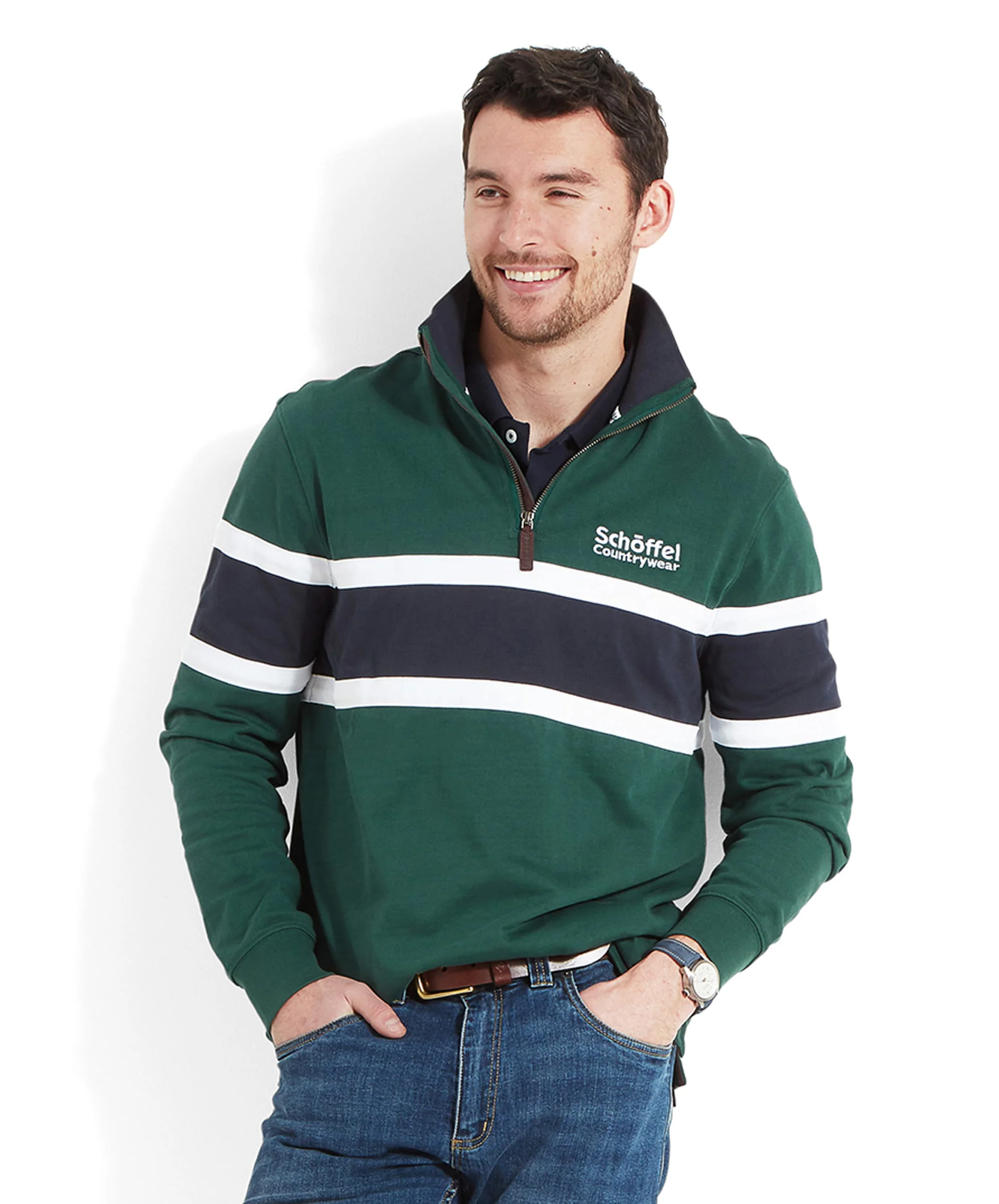 Exmouth Heritage Quarter Zip - Pine Green - Image 2
