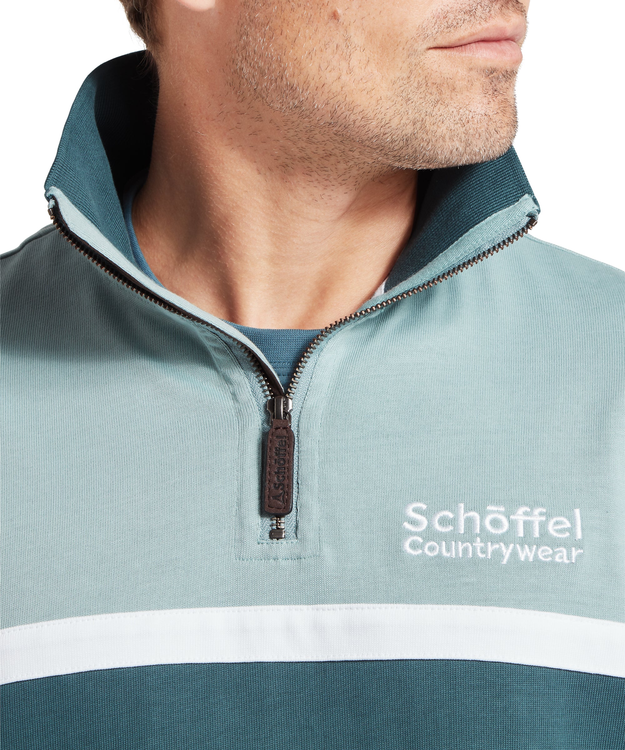 Exmouth Heritage Quarter Zip - Powder Blue - Image 7