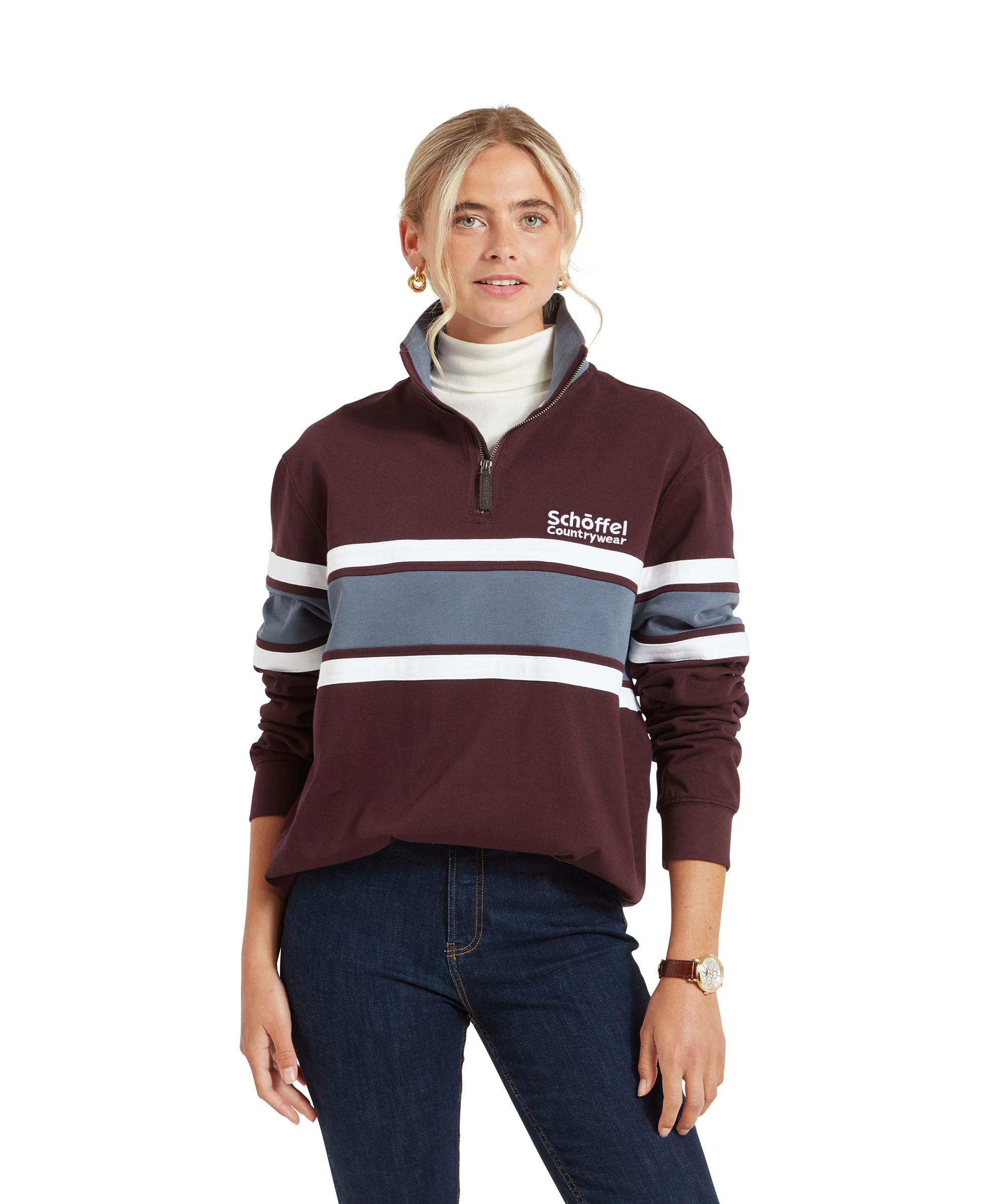 Exmouth Heritage Quarter Zip - Wine - Image 14