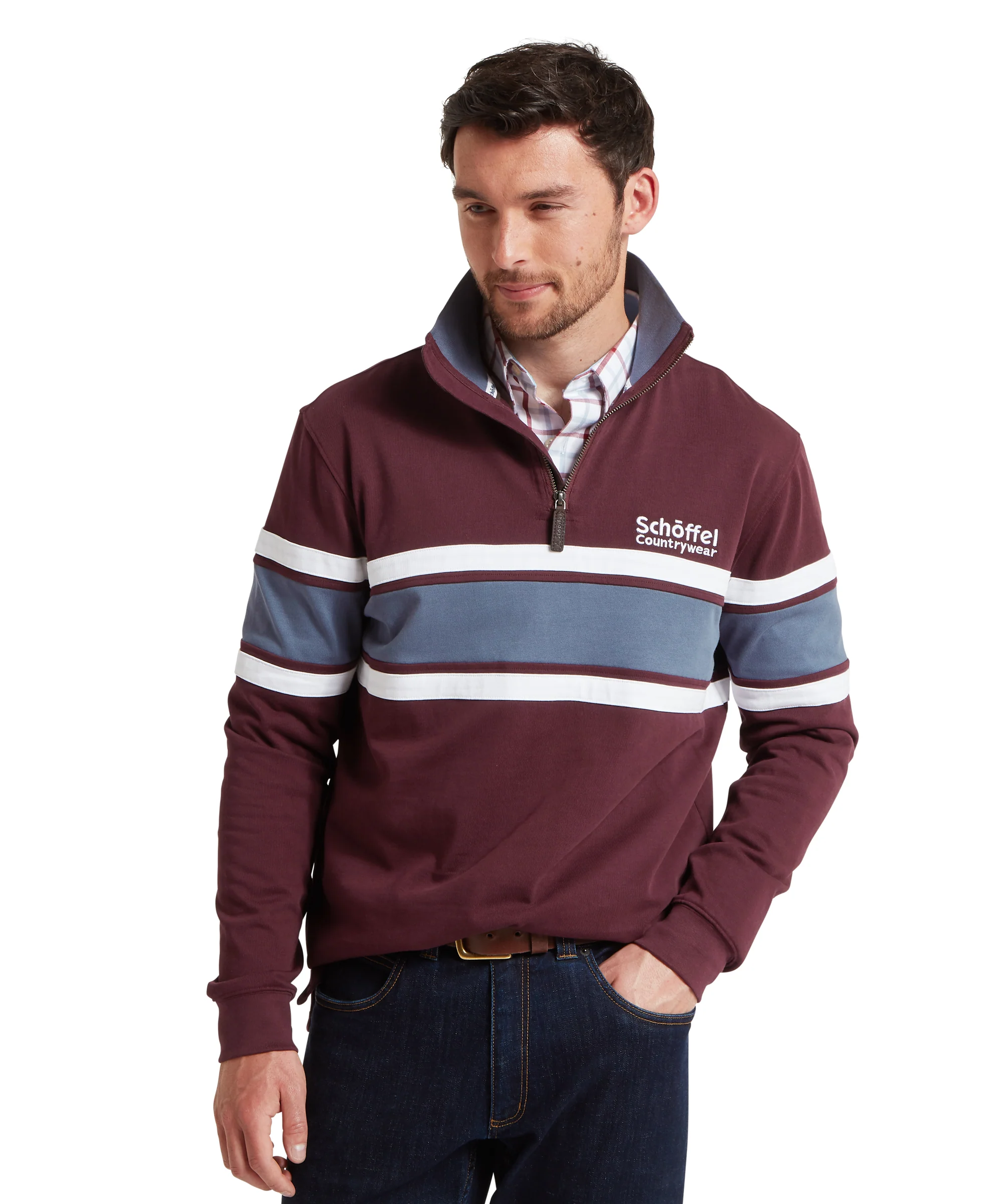 Exmouth Heritage Quarter Zip - Wine - Image 2