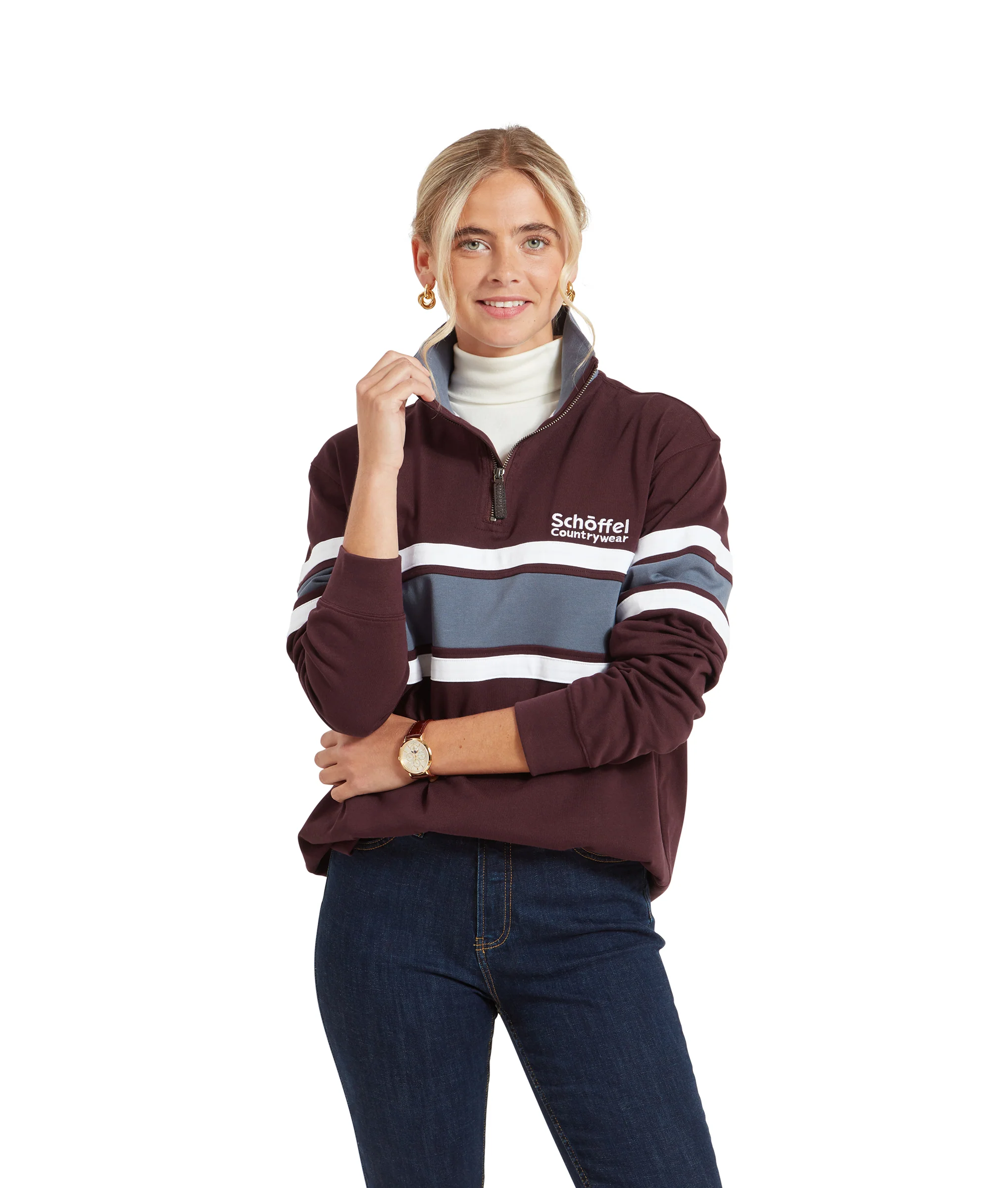 Exmouth Heritage Quarter Zip - Wine - Image 3