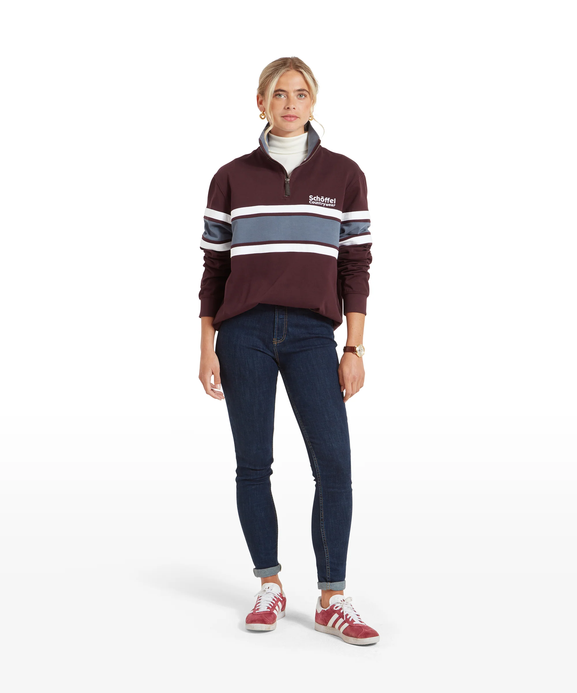Exmouth Heritage Quarter Zip - Wine - Image 5