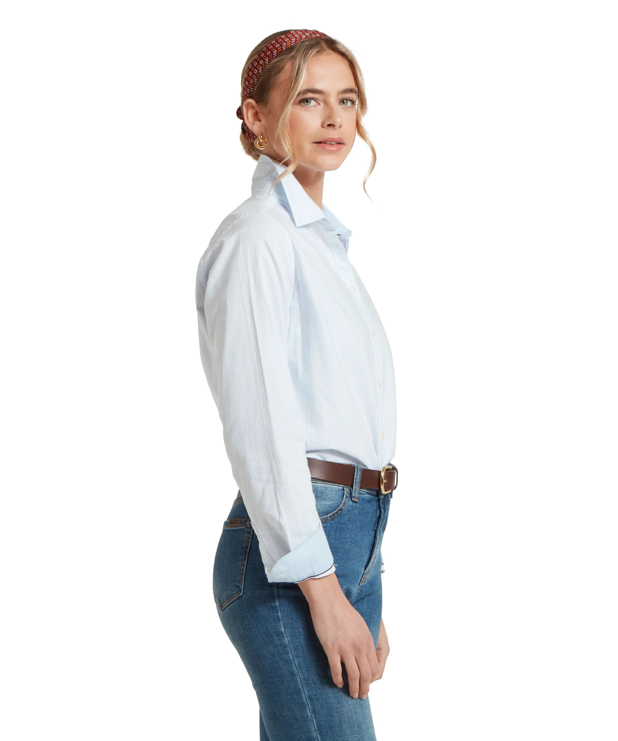 Cley Oxford Shirt - Pale Blue Stripe - Image 4