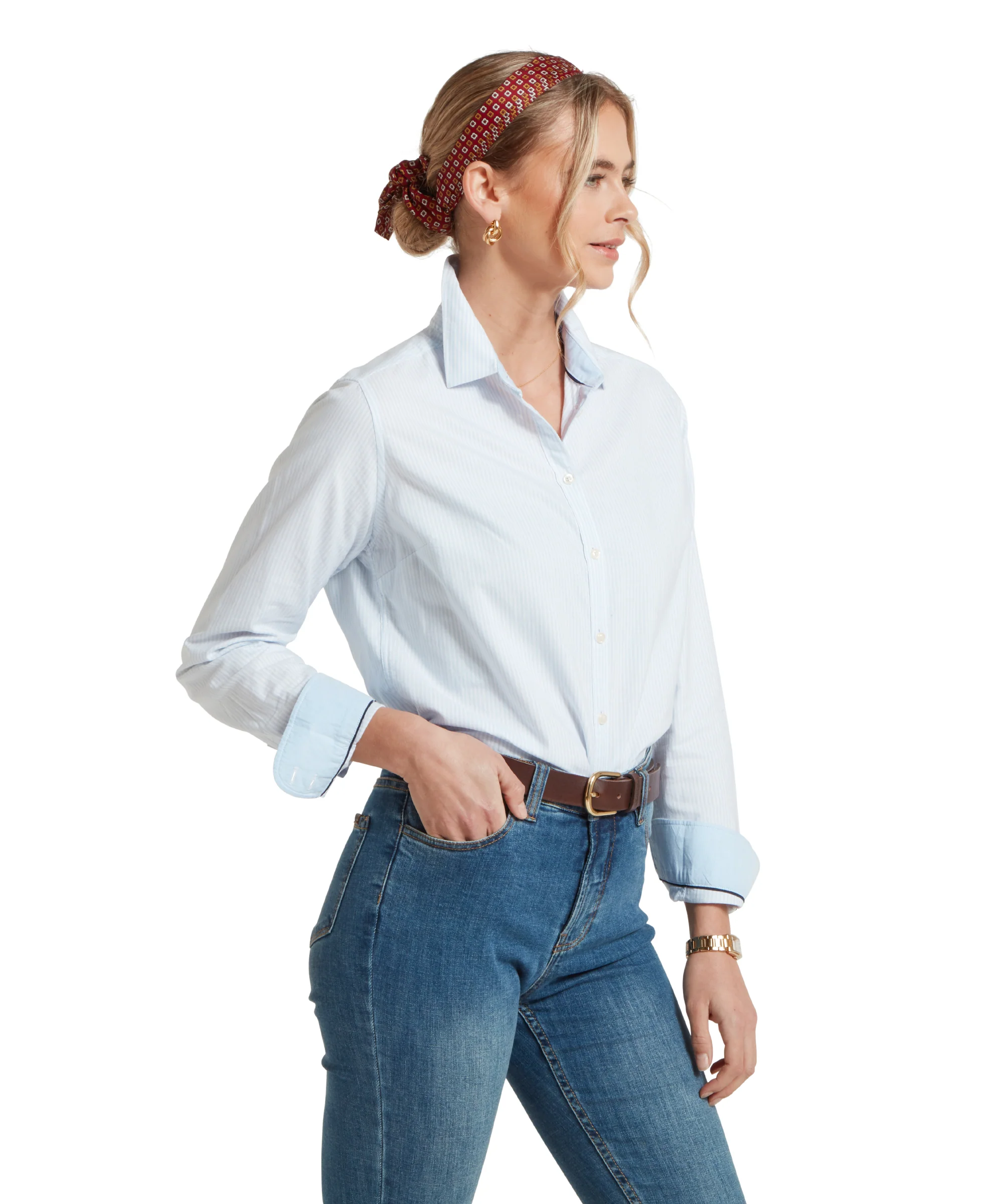 Cley Oxford Shirt - Pale Blue Stripe - Image 6