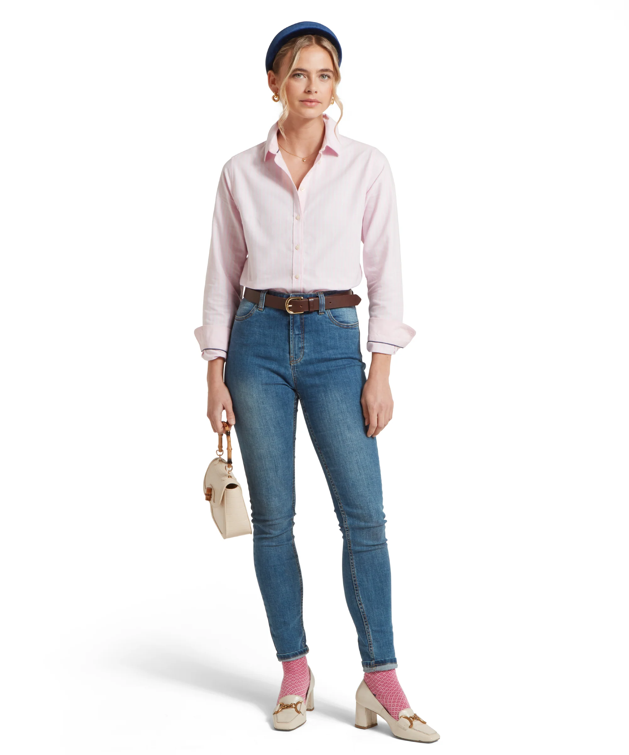 Cley Oxford Shirt - Pink/Blue Stripe - Image 3