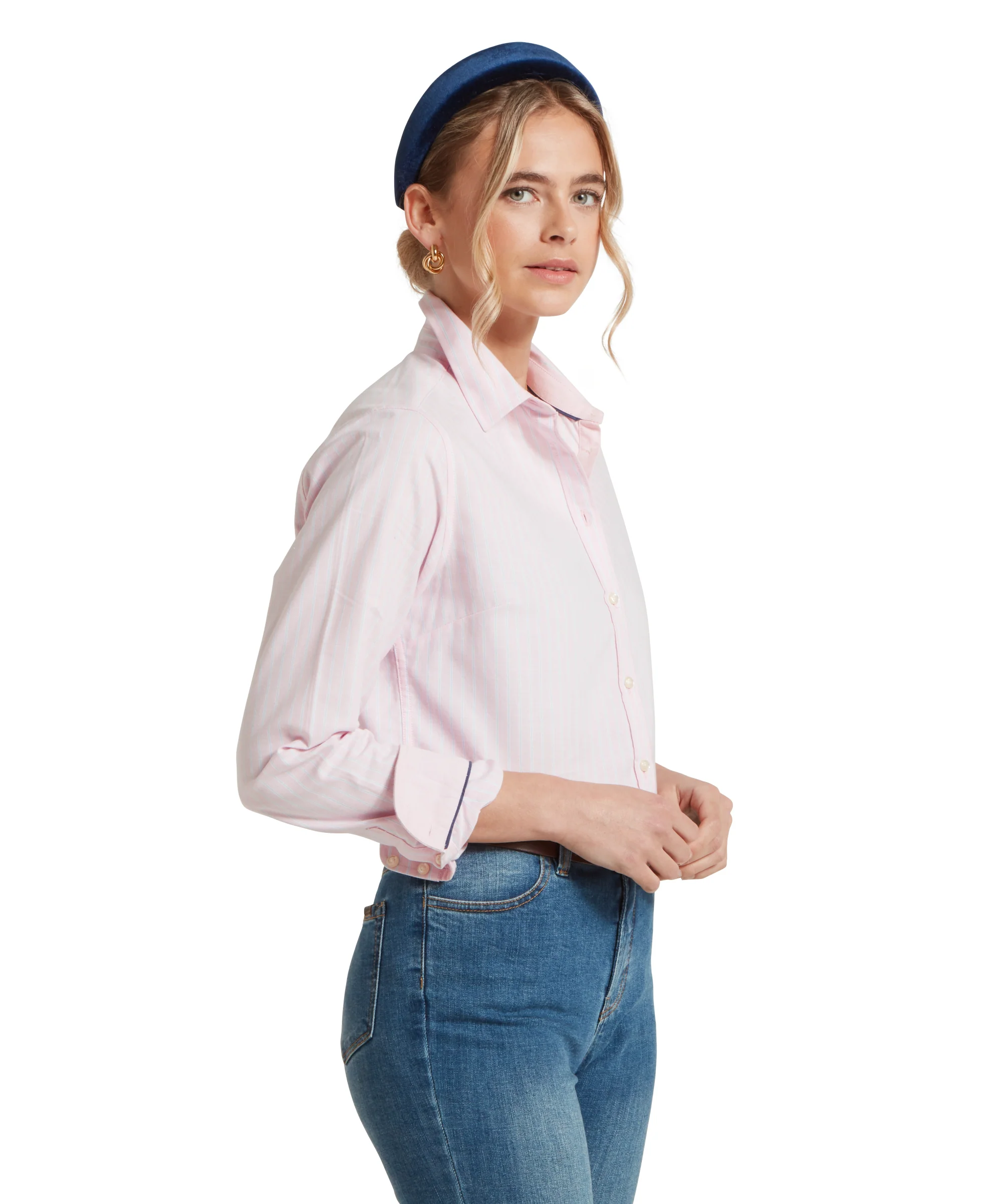 Cley Oxford Shirt - Pink/Blue Stripe - Image 4