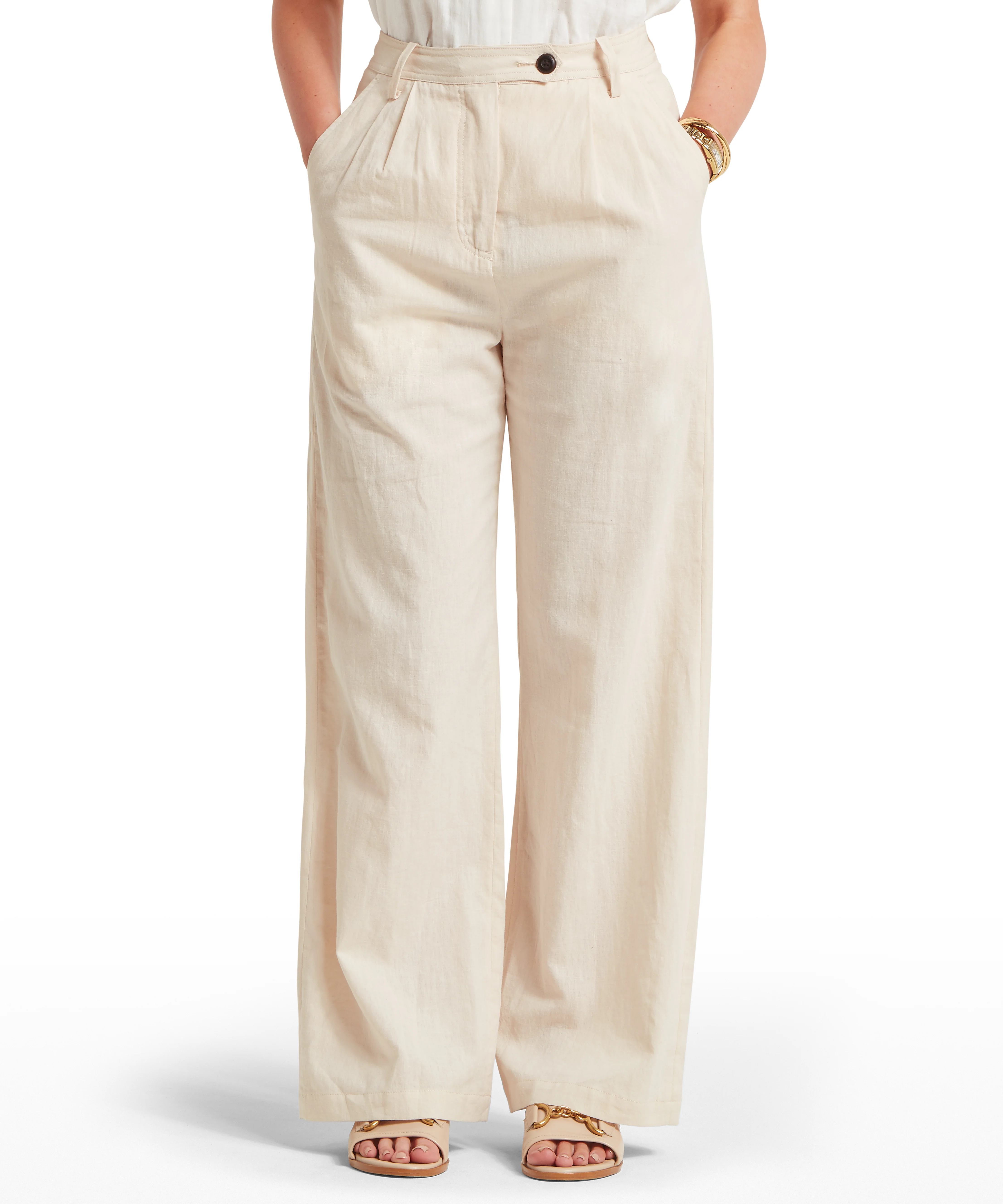Dahlia Linen Trousers - Oat - Image 2