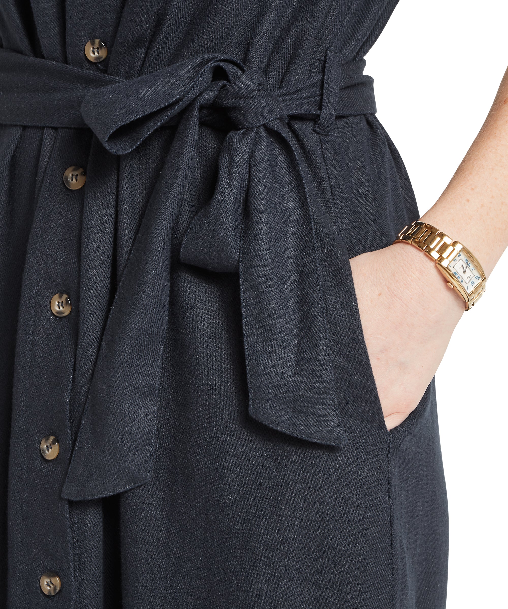 Daisy Linen Dress - Navy - Image 6