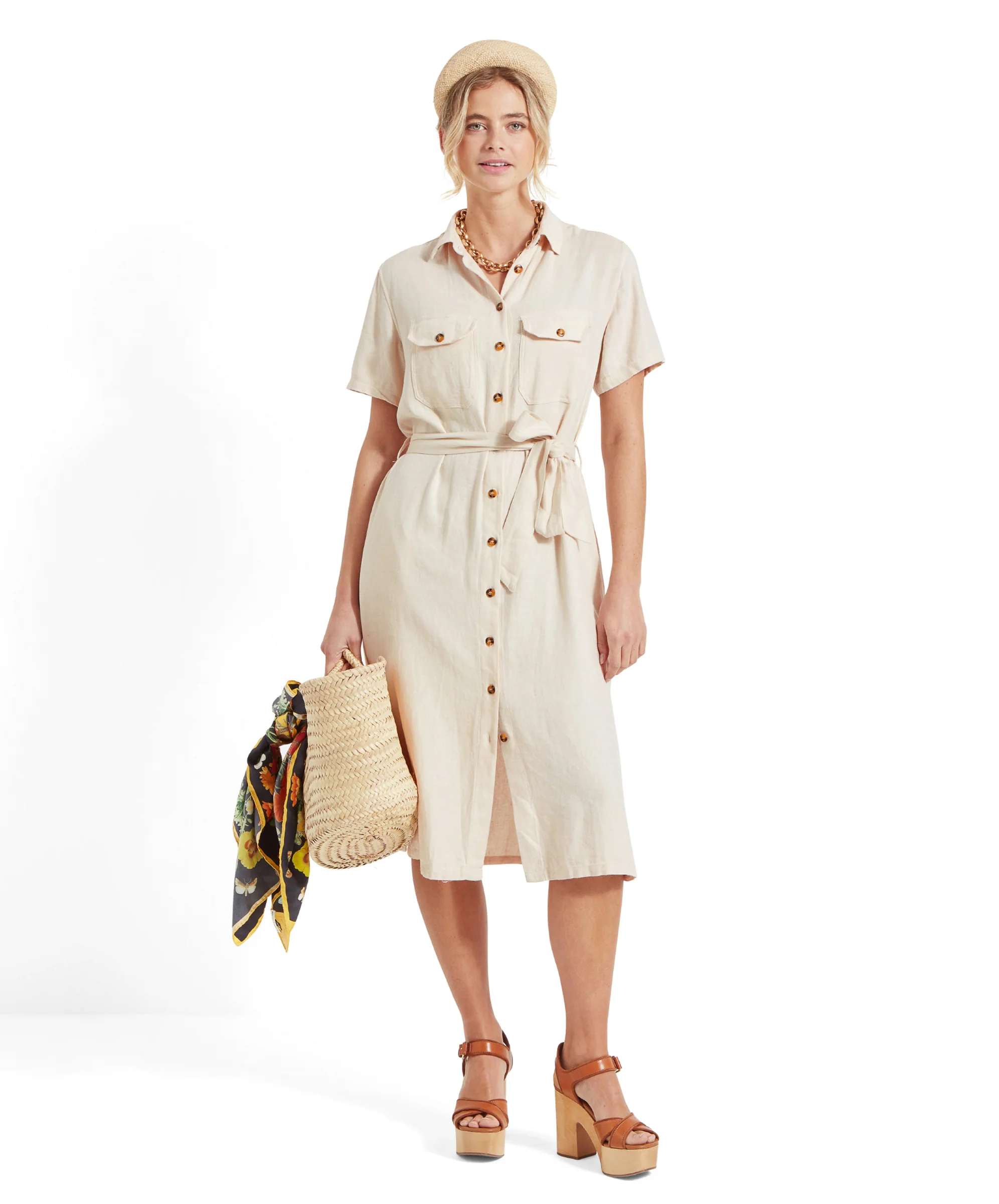 Daisy Linen Dress - Oat - Image 11