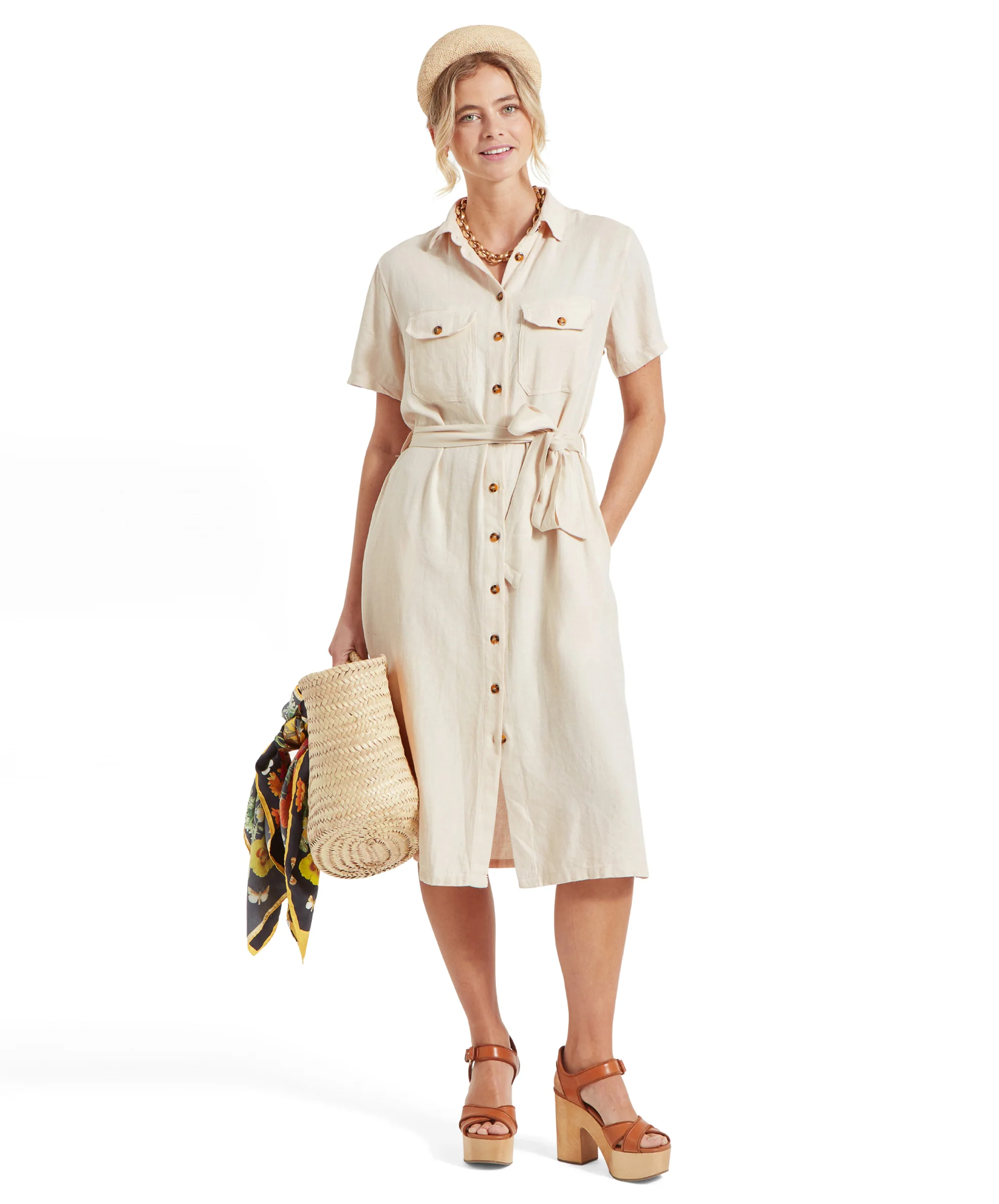 Daisy Linen Dress - Oat - Image 3