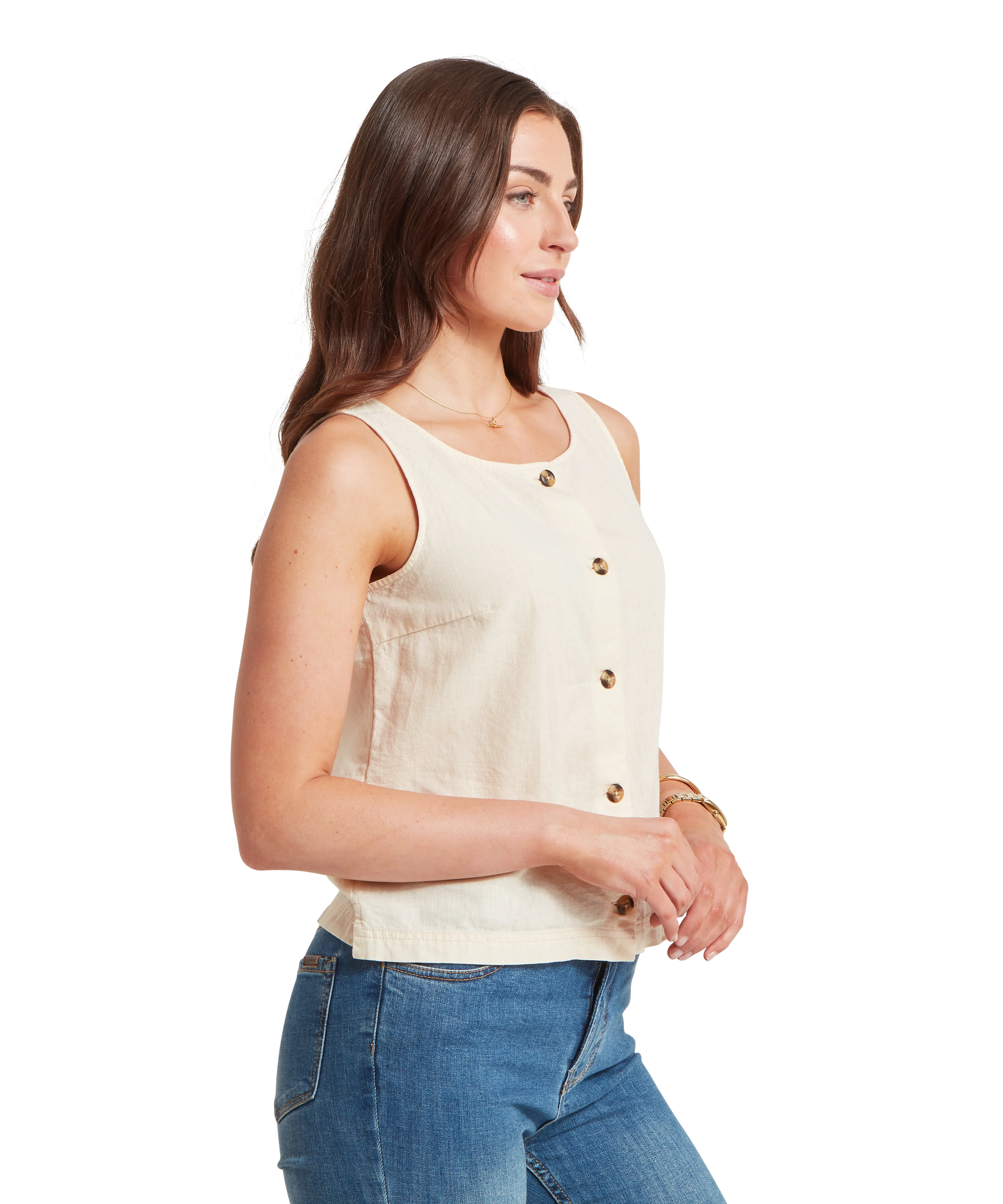 Elsworth Linen Top - Oat - Image 4
