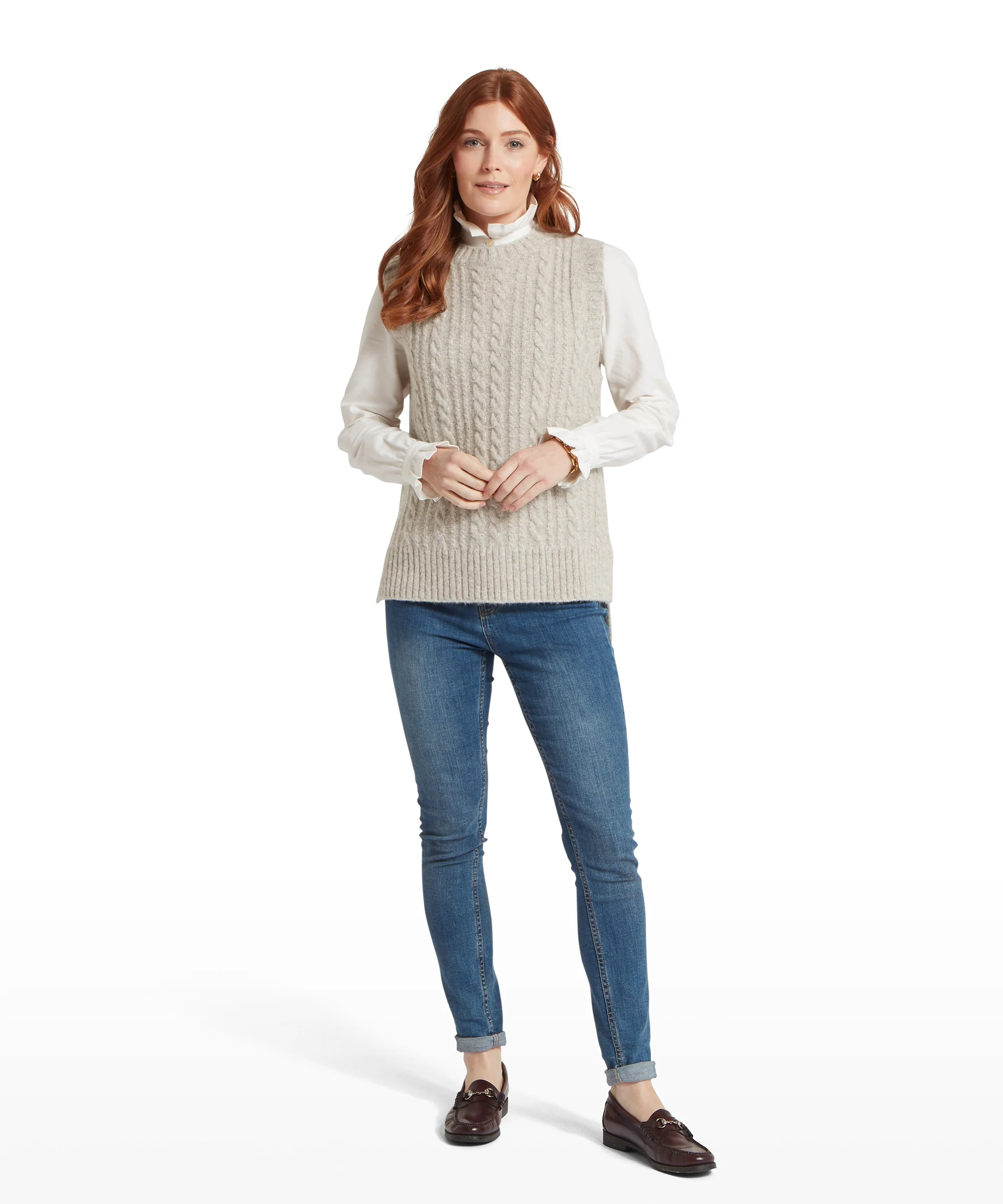 Evie Sleeveless Jumper - Cobblestone - Image 3