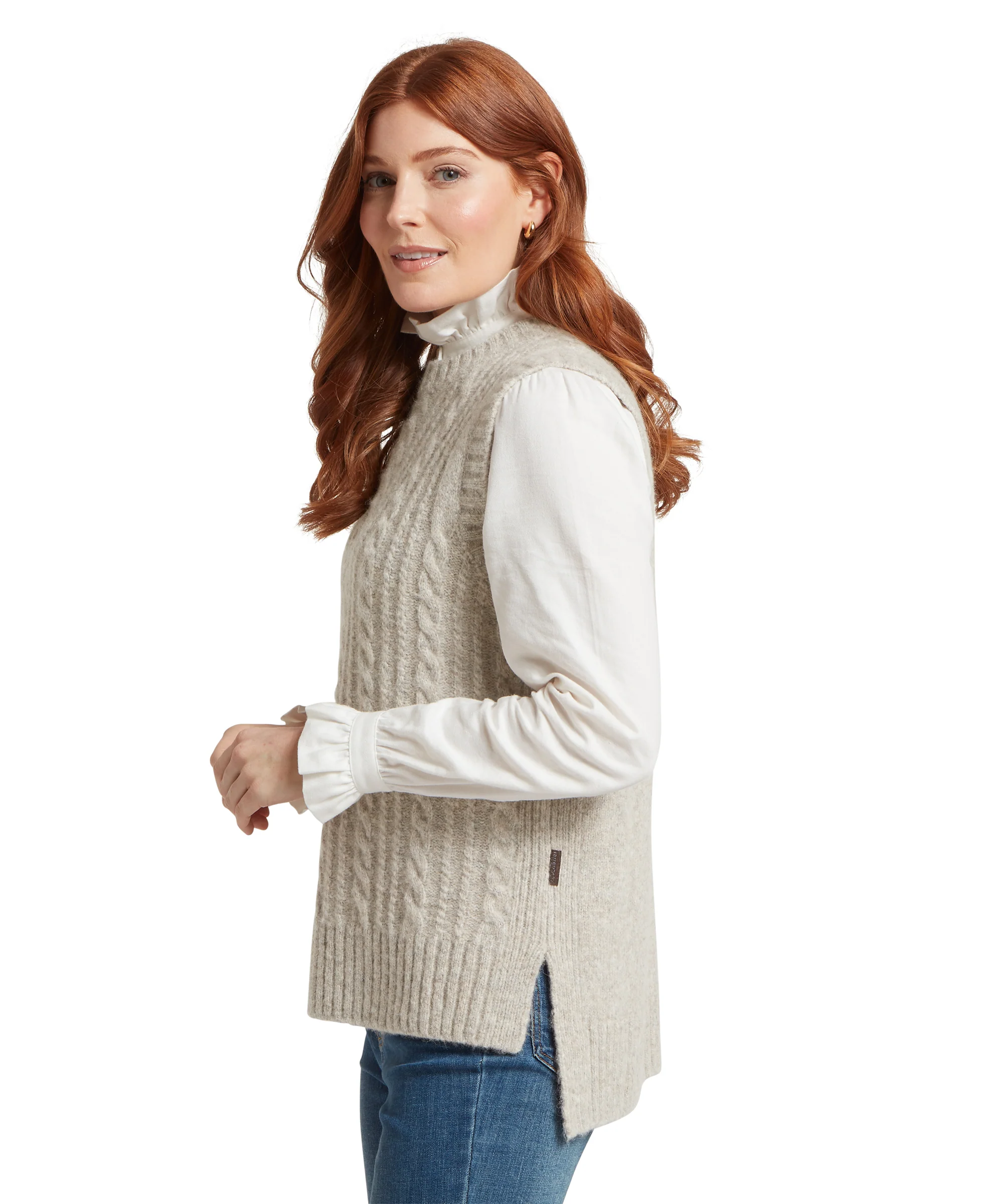 Evie Sleeveless Jumper - Cobblestone - Image 4