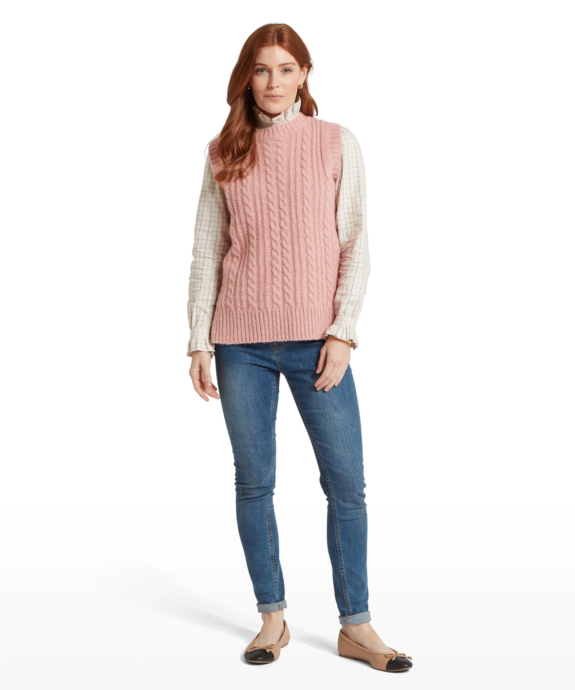 Evie Sleeveless Jumper - Dusky Pink - Image 3