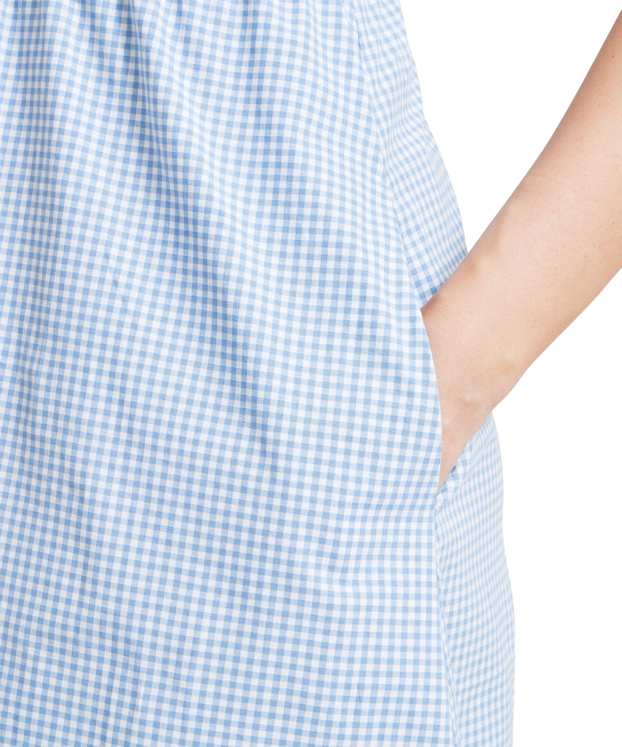 Flora Gingham Dress - Denim Blue - Image 8