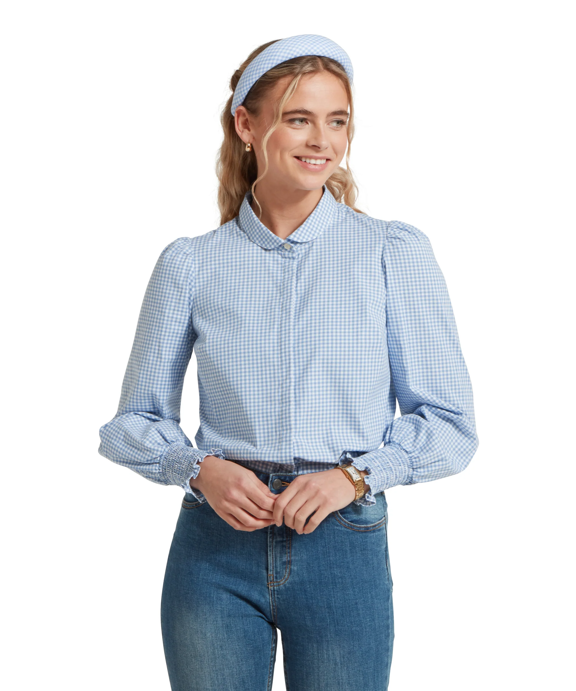 Flora Gingham Shirt - Denim Blue - Image 2