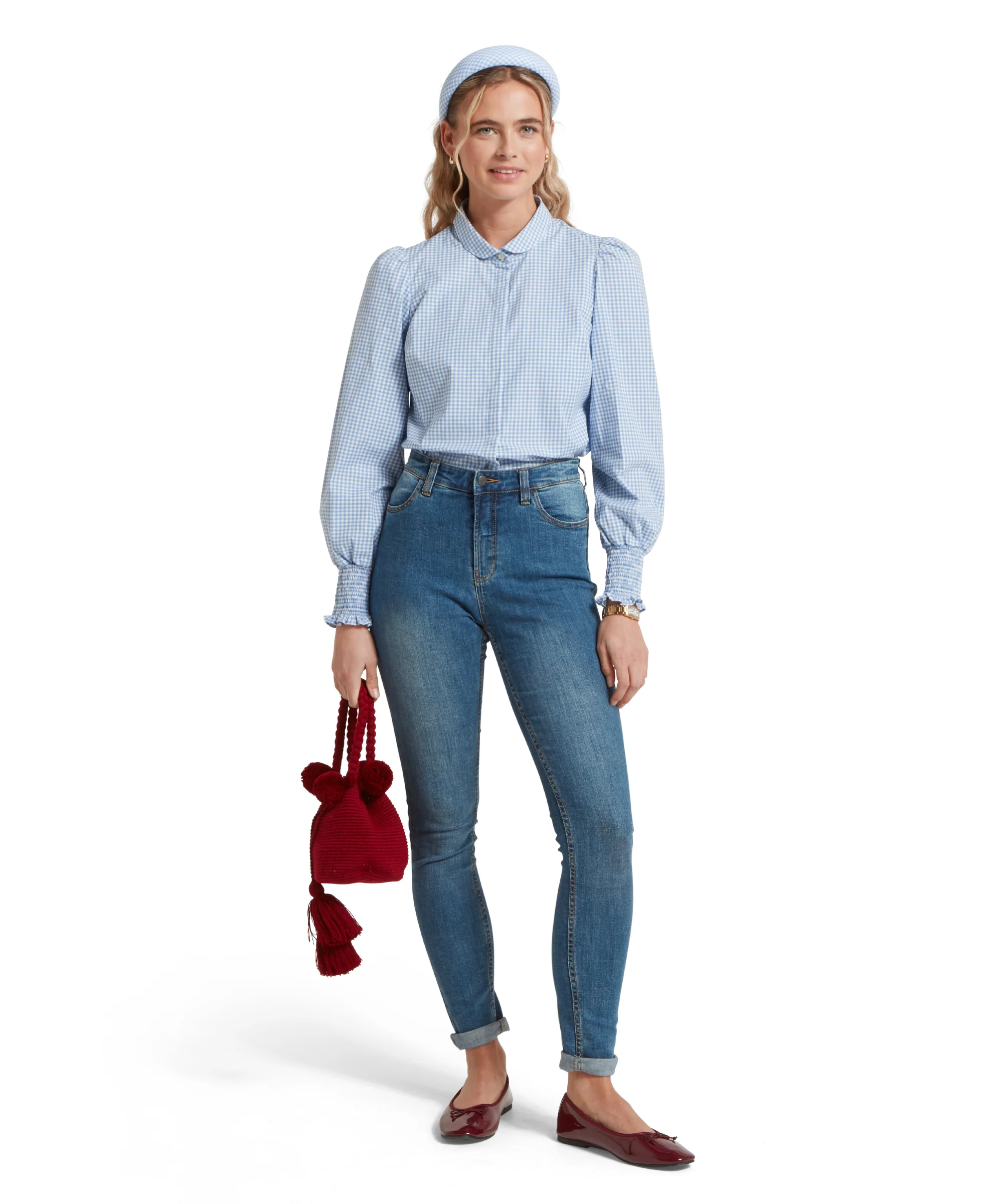 Flora Gingham Shirt - Denim Blue - Image 3