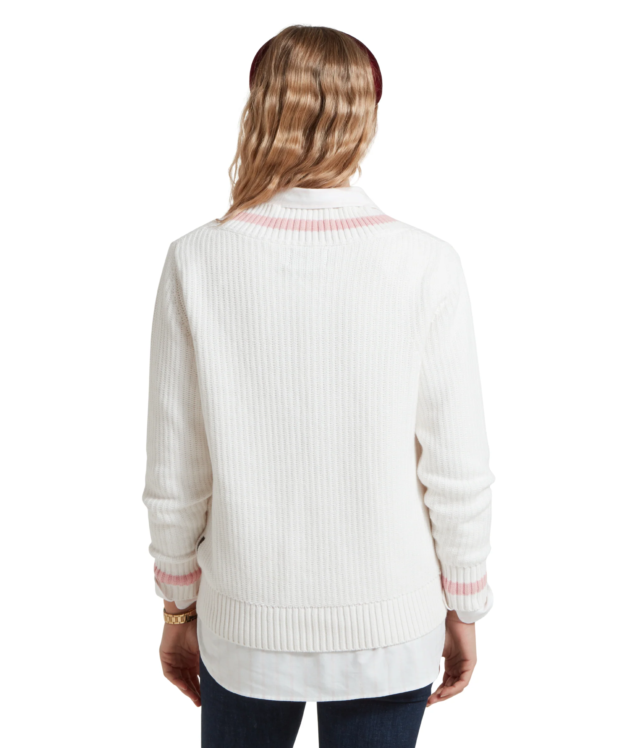 Hambledon Jumper - Soft White/Blush - Image 5