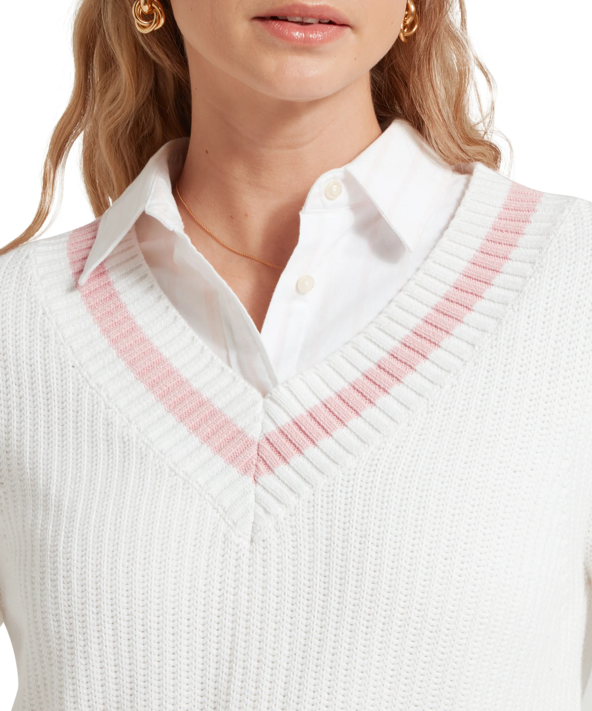 Hambledon Jumper - Soft White/Blush - Image 6