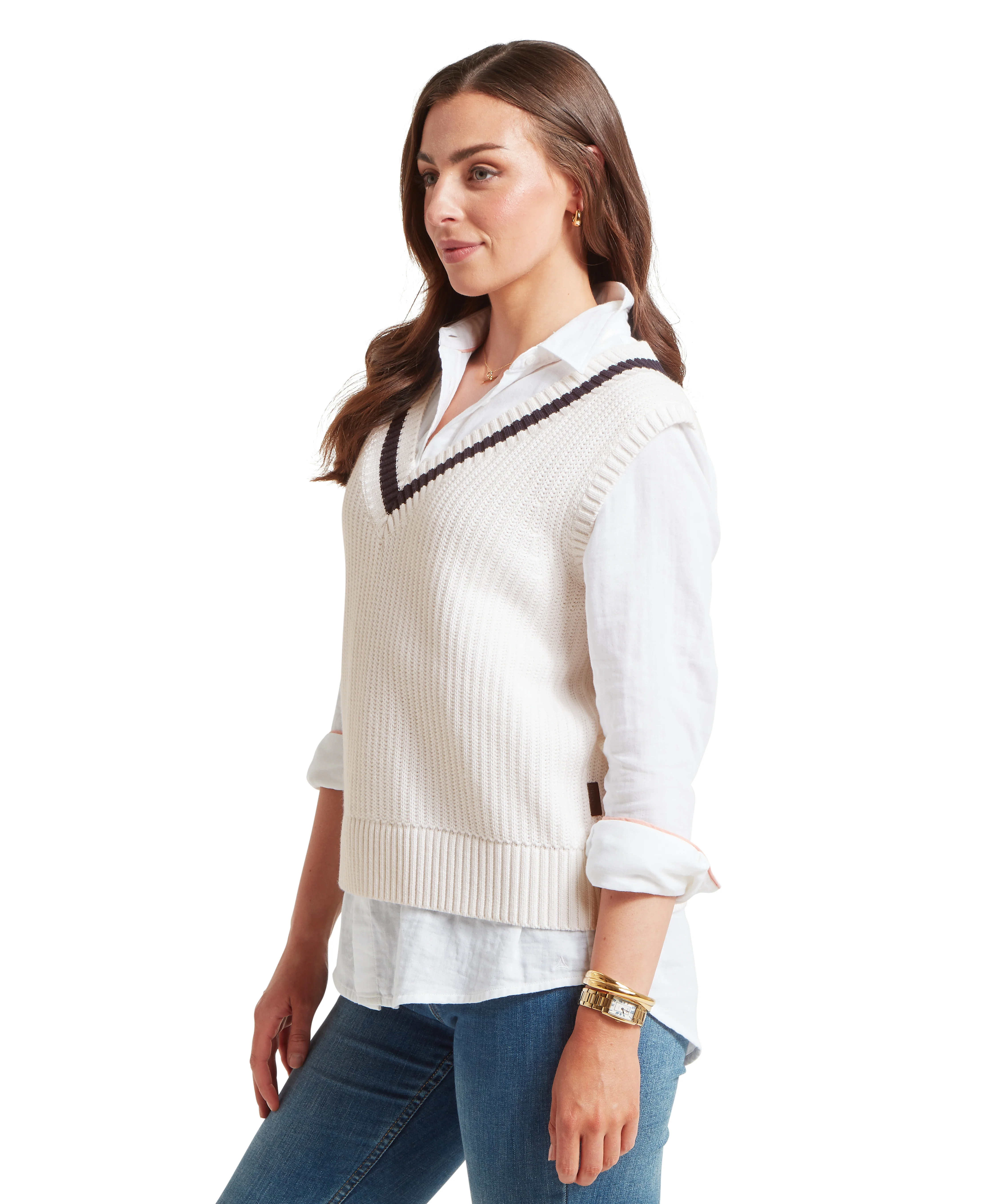 Hambledon Vest - Soft White/Navy - Image 4