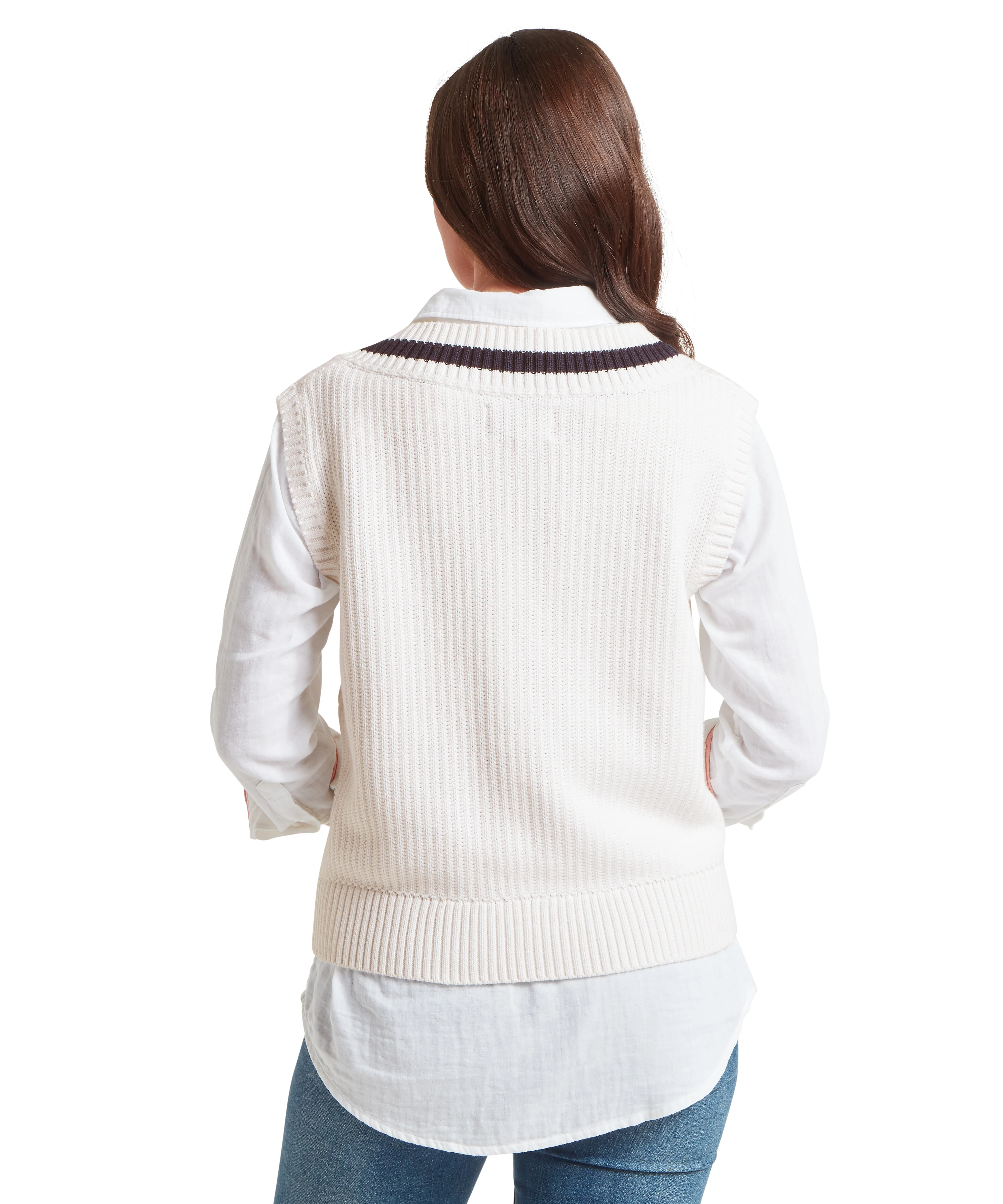 Hambledon Vest - Soft White/Navy - Image 5