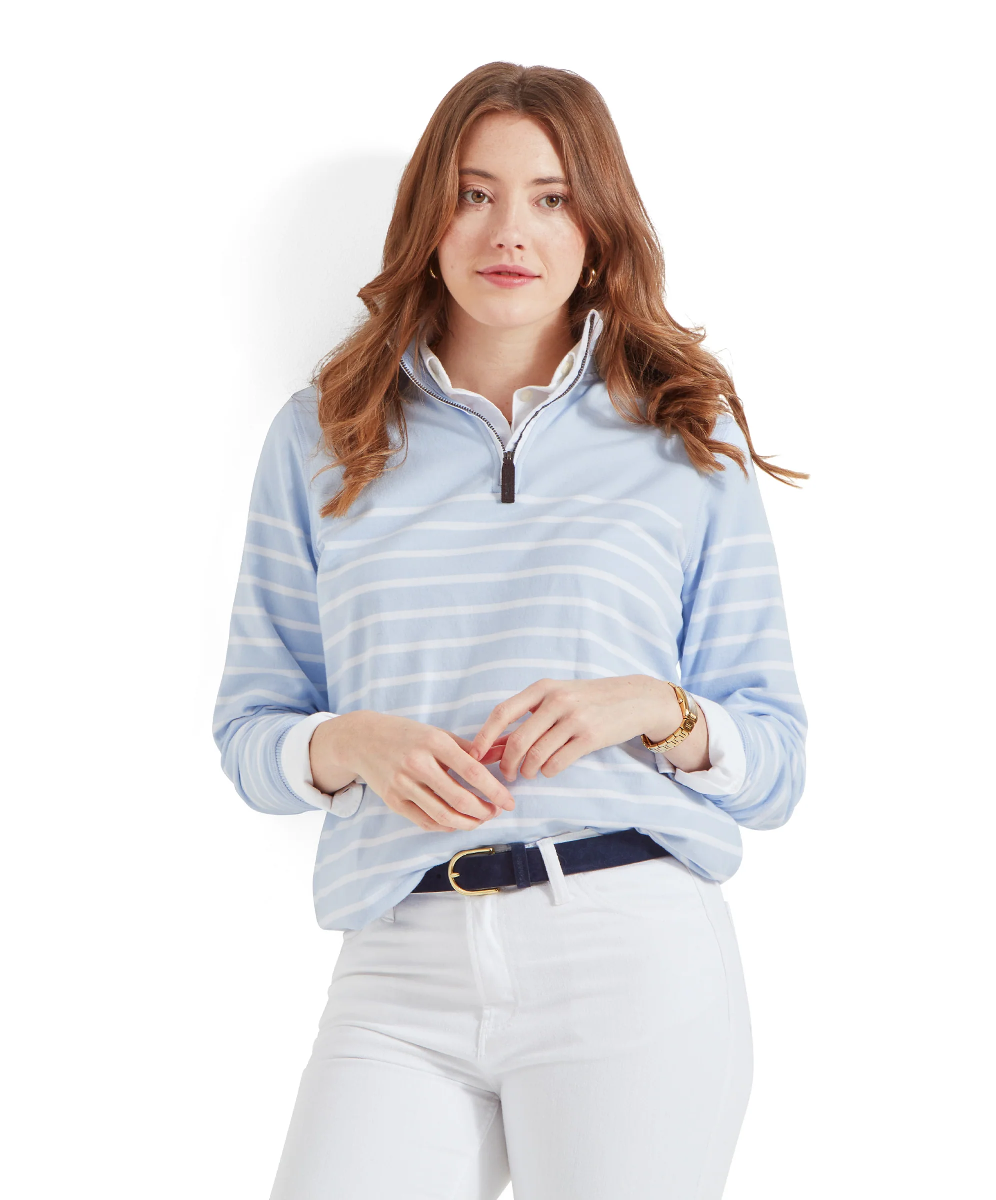 Hope Cove Sweatshirt - Pale Blue Stripe - Image 2