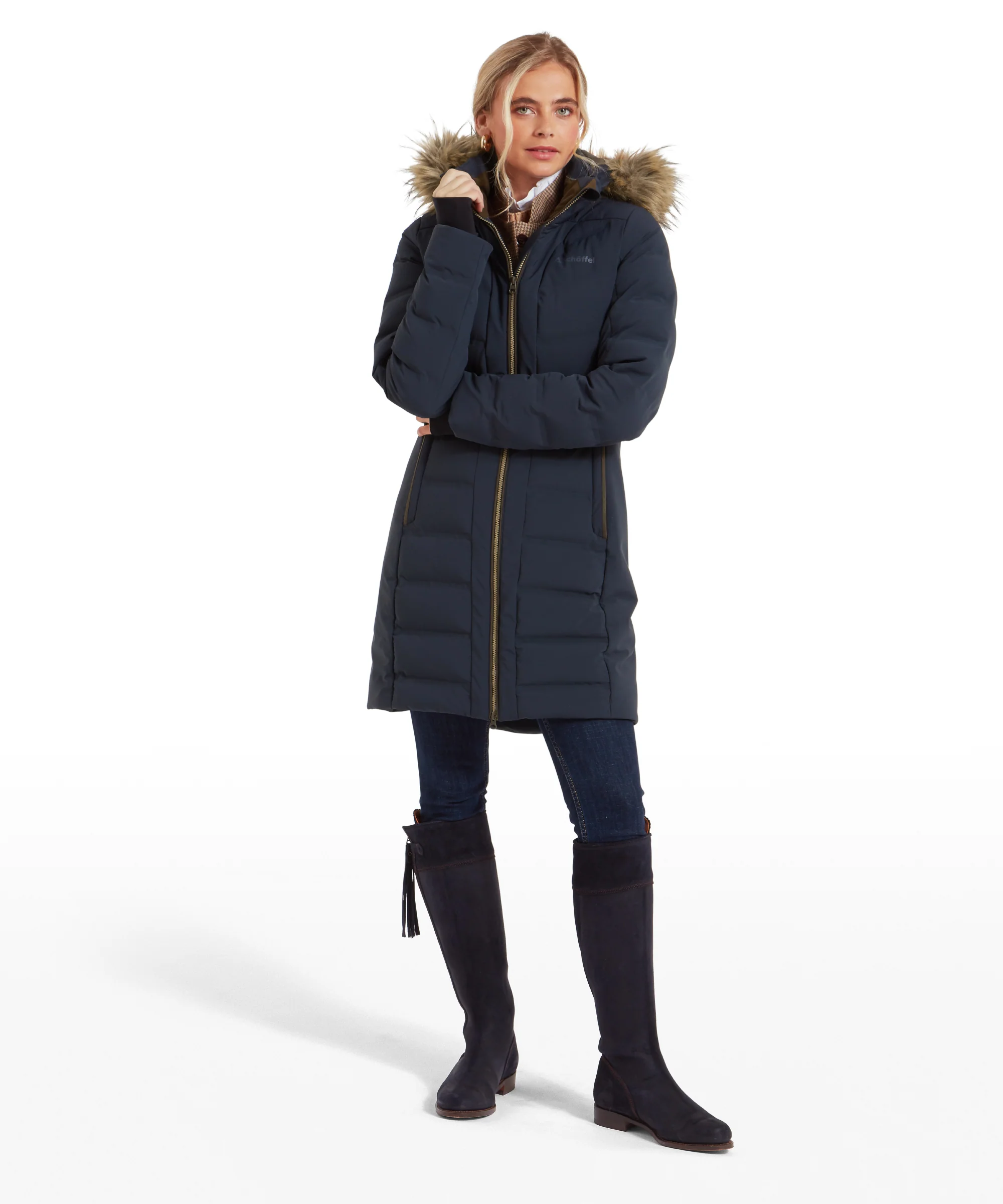 Hurlingham Waterproof Down Coat - Carbon Navy - Image 3
