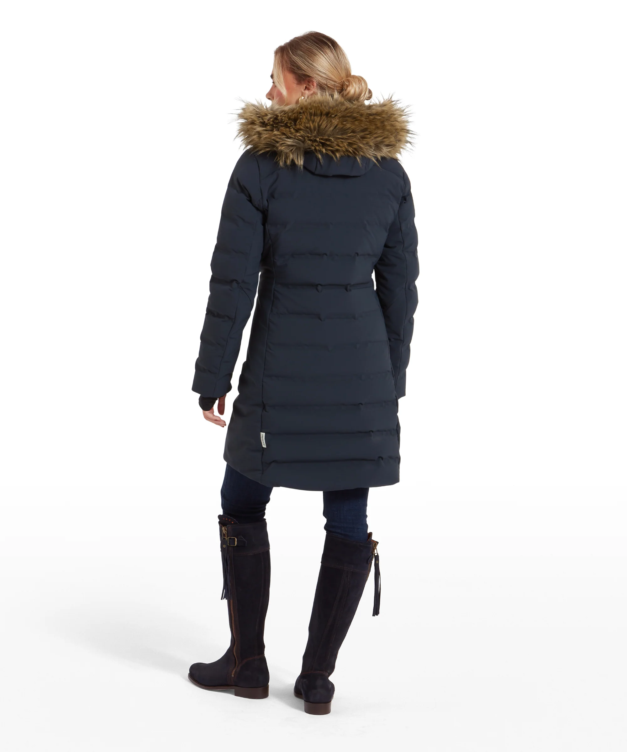 Hurlingham Waterproof Down Coat - Carbon Navy - Image 5