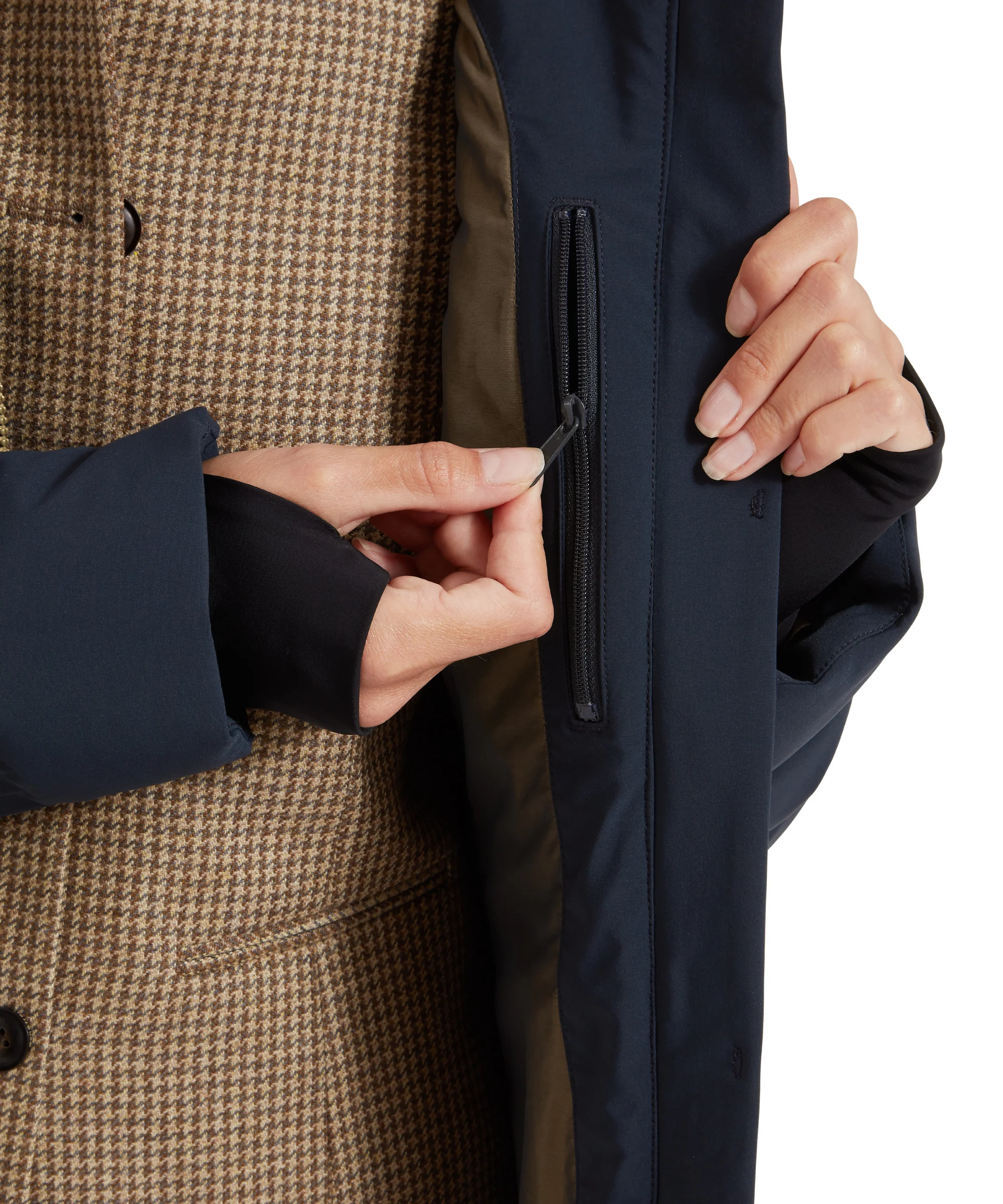 Hurlingham Waterproof Down Coat - Carbon Navy - Image 9