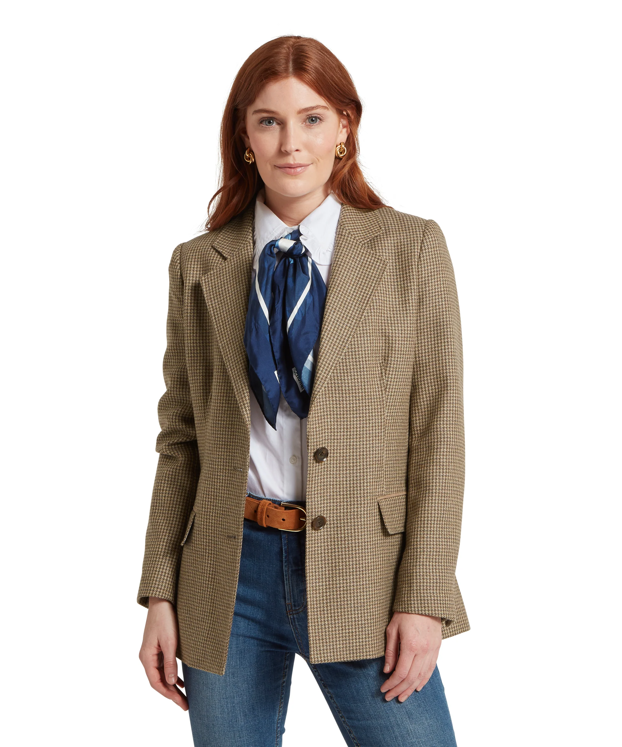Isla Tweed Blazer - Houndstooth Tweed - Image 3