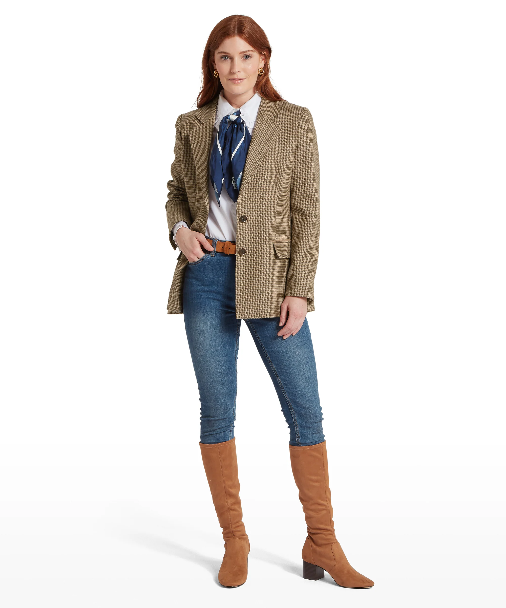 Isla Tweed Blazer - Houndstooth Tweed - Image 4