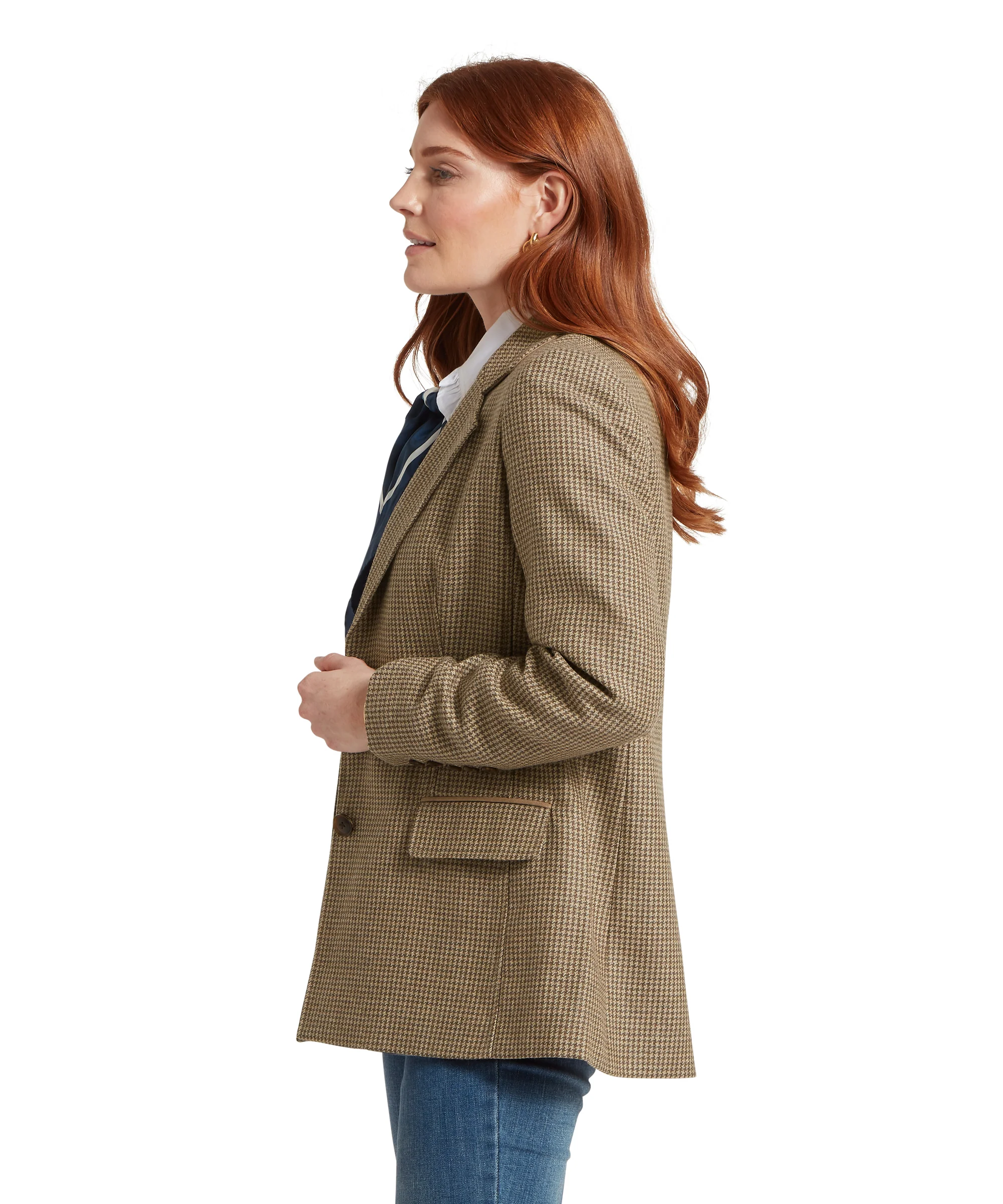 Isla Tweed Blazer - Houndstooth Tweed - Image 5