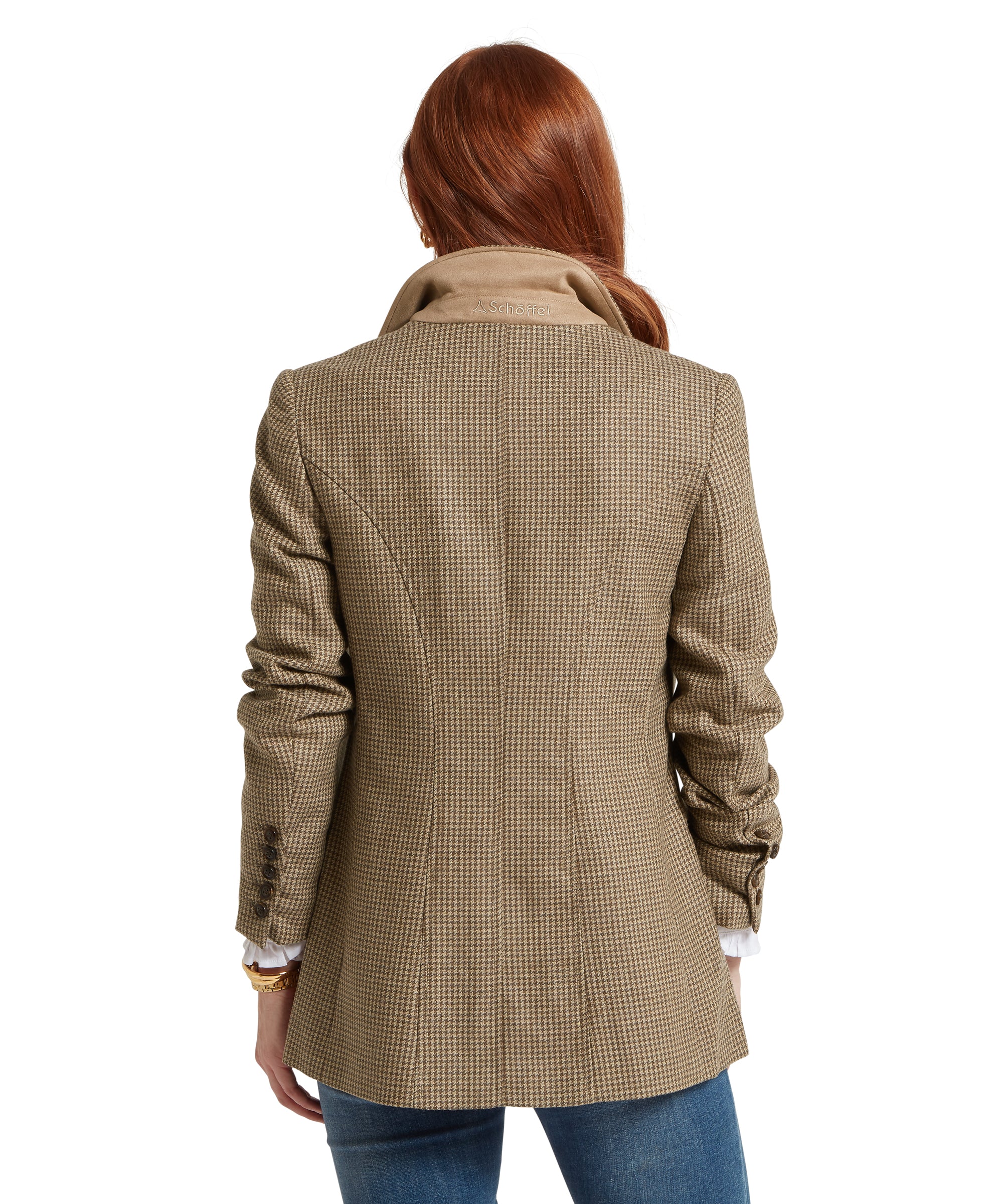 Isla Tweed Blazer - Houndstooth Tweed - Image 6