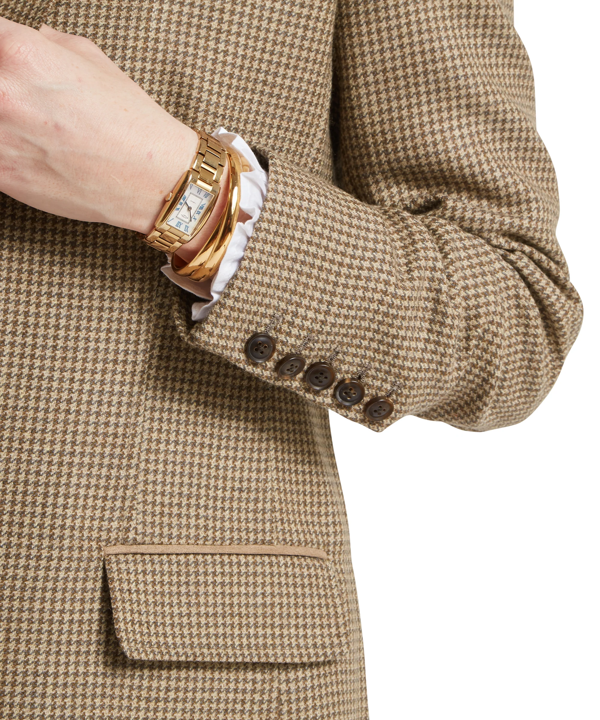 Isla Tweed Blazer - Houndstooth Tweed - Image 9